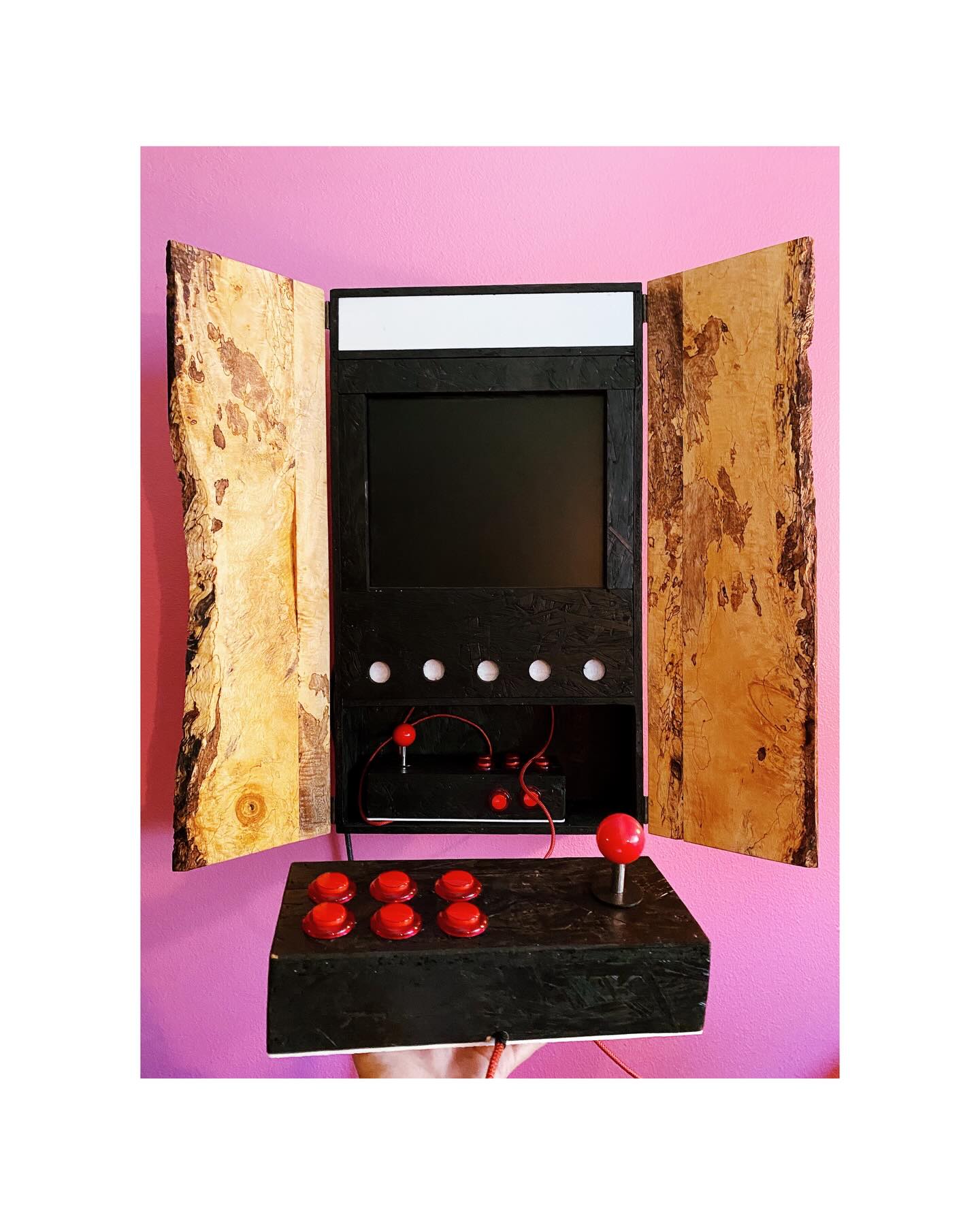 ARCADE TIME! 🎮
The 90’s were a fun time and now we have Mario Cart, Mortal Kombat, Crash Badicoot, Donkey Kong and most importantly, Sonic, back into our everyday lives.
I used and stained OSB for the main housing to try making something cheap appear classy. I am pretty satisfied with the look, plus you can’t go wrong with the Spalted Mango doors! I wanted to make this as discreet as possible so that it wasn’t invasive to our space (and to keep Jasmine happy). The grain is fantastic and I am pleased with the outcome! Happy Nostalgia Gaming!
This one is a blast from the past. Made this during covid. The nostalgia is real.
#arcade #mango #90s