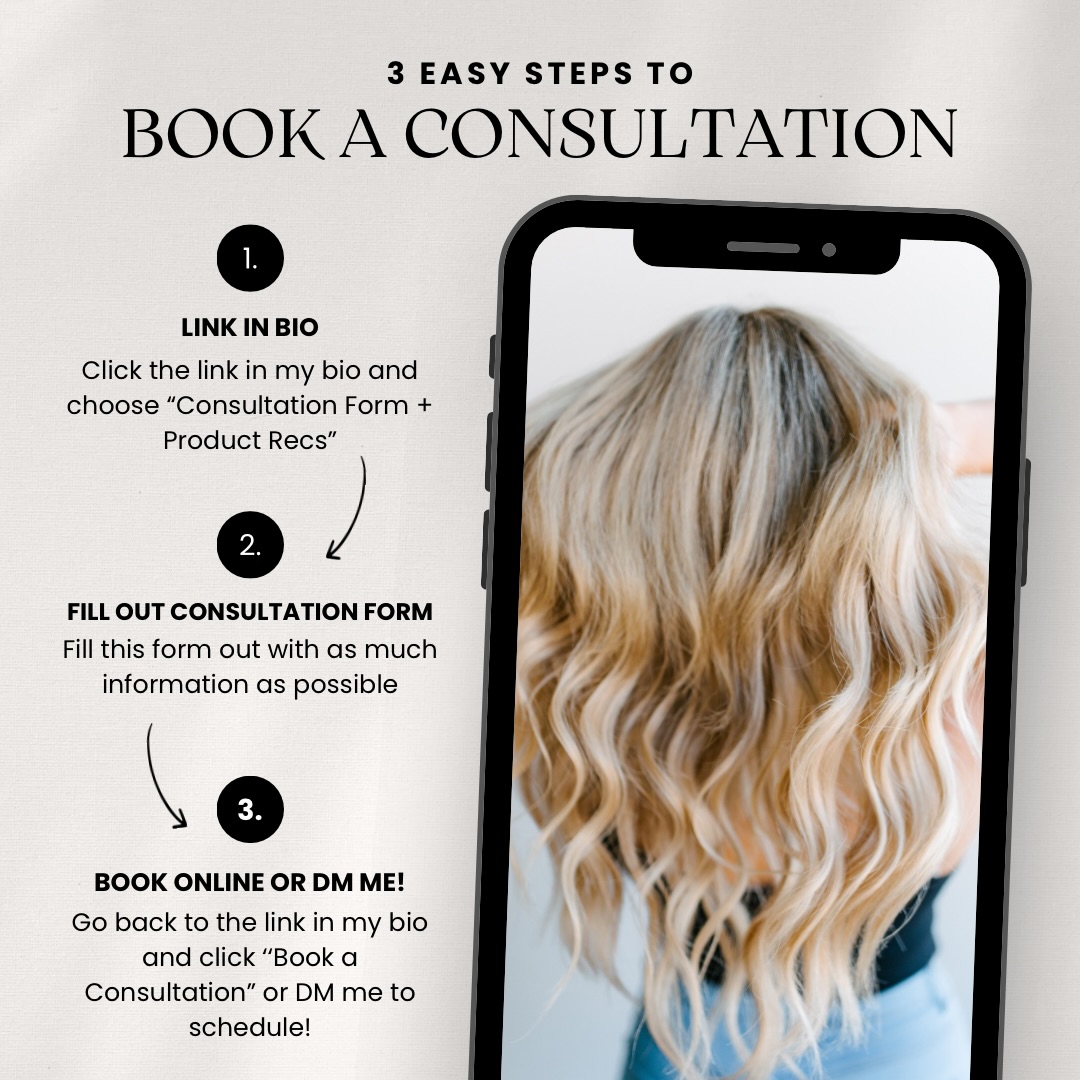 How to Book a Consultation 🤍
1. Click the link in my bio and choose “Consultation Form + Product Recs”
2. Fill out the consultation form with as much information as possible
3. Go back to the link in my bio and click “Book a Consultation” or DM me!
Please reach out if you have any questions or need help booking! I can’t wait to meet you 😊
