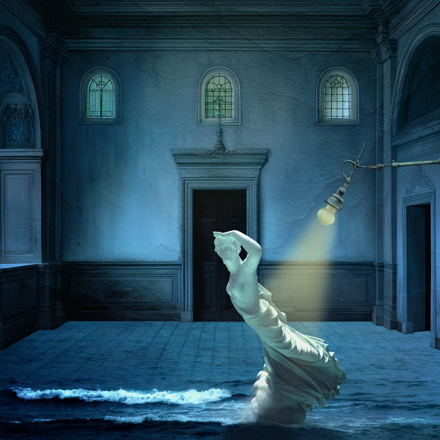 My latest Photoshop/AI composite photo, created after my class with Maggie Taylor on light and shadow this week. #compositephoto #photoshopworkshop #dslrphotography #photoshopart #aiart #janecampart