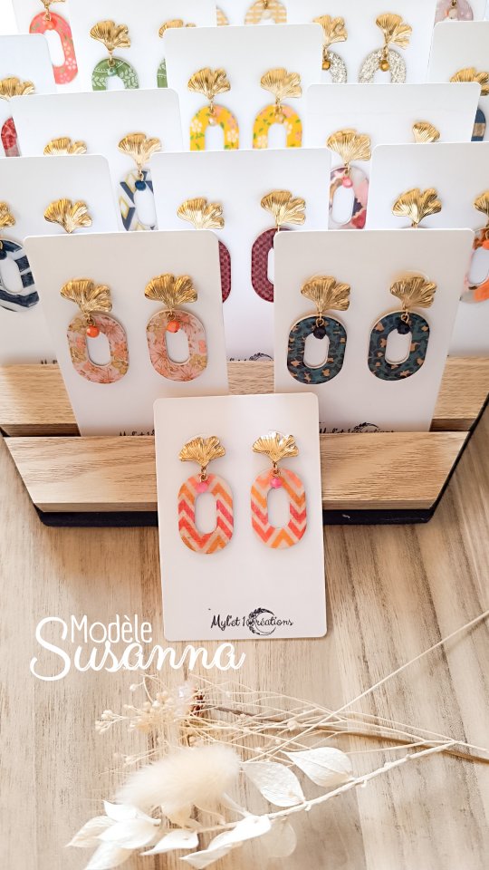 [Modèle Susanna.
Elles sont vos favorites du WE dernier sur les expos, il me fallait donc vous les présenter officiellement !
Elles vous font peut-être penser au modèle Susanne, et pour cause, il s'agit d'une version analogue, d'où son nom vous l'aurez compris !
Avec son attache en acier inoxydable représentant une feuille de gingko, elle gagne en élégance !
Vous pourrez les retrouver ce we à nouveau sur le marché de Noël de Saint Avertin !
Elles vous plaisent ?!
#mylet1creations #bijouxenpapier #madeintouraine #bouclesdoreillesaddict