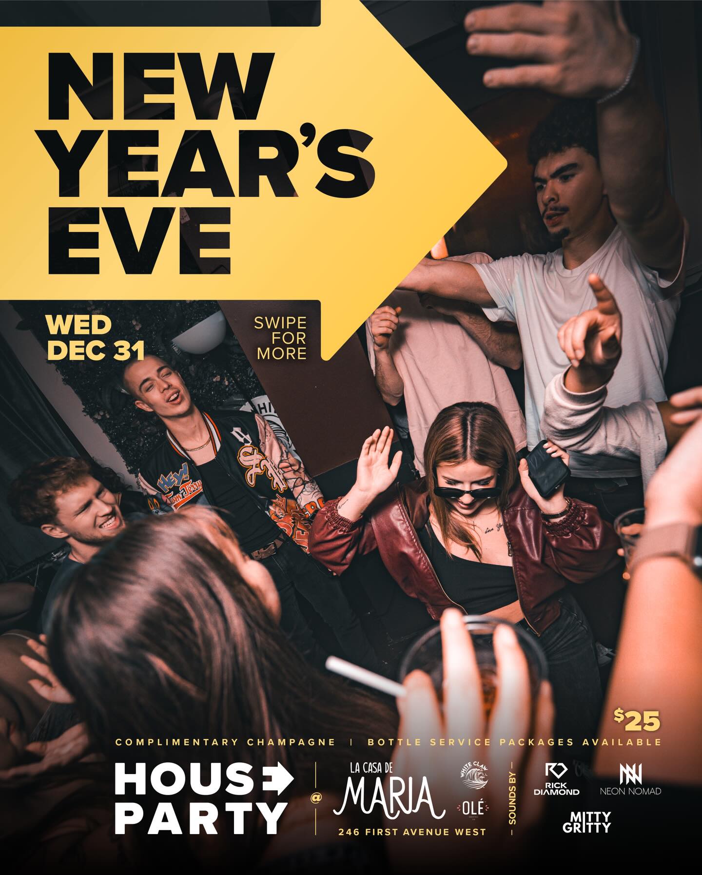We’re ringing in the new year the right way. Big energy, packed dance floor, and a full night of surprises🥂
Complimentary champagne at midnight
Hourly prize giveaways
Games room open all night
Bottle service booths available. DM for info
$5 cans of OLE
$7 White Claw Surge
One last party before the clock hits zero.
Tag your crew and plan accordingly.
✨TICKET LINK IN BIO - FIRST 25 PEOPLE TO USE DISCOUNT CODE WELCOMEHOME WILL RECEIVE $5 OFF THEIR TICKET 🎟️
#NewYearsEve #Northbay #nipissing #university #college #NipissingU #Canadore #Partylife