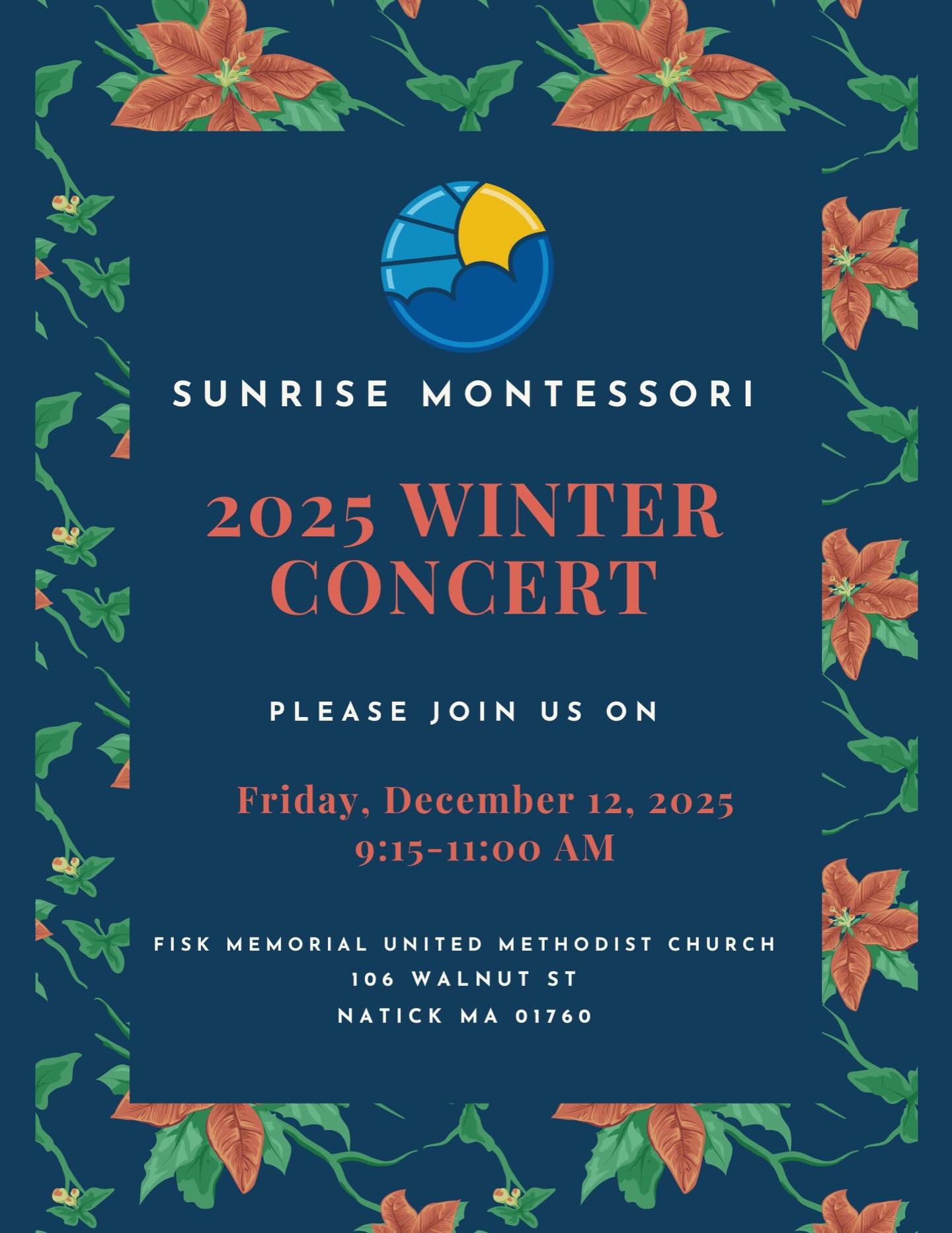 We welcome our Sunrise families and friends as we come together for this special Winter Concert.
#sunrisemontessorinatick #winterconcert #familiesandfriends #seasongrettings #performance