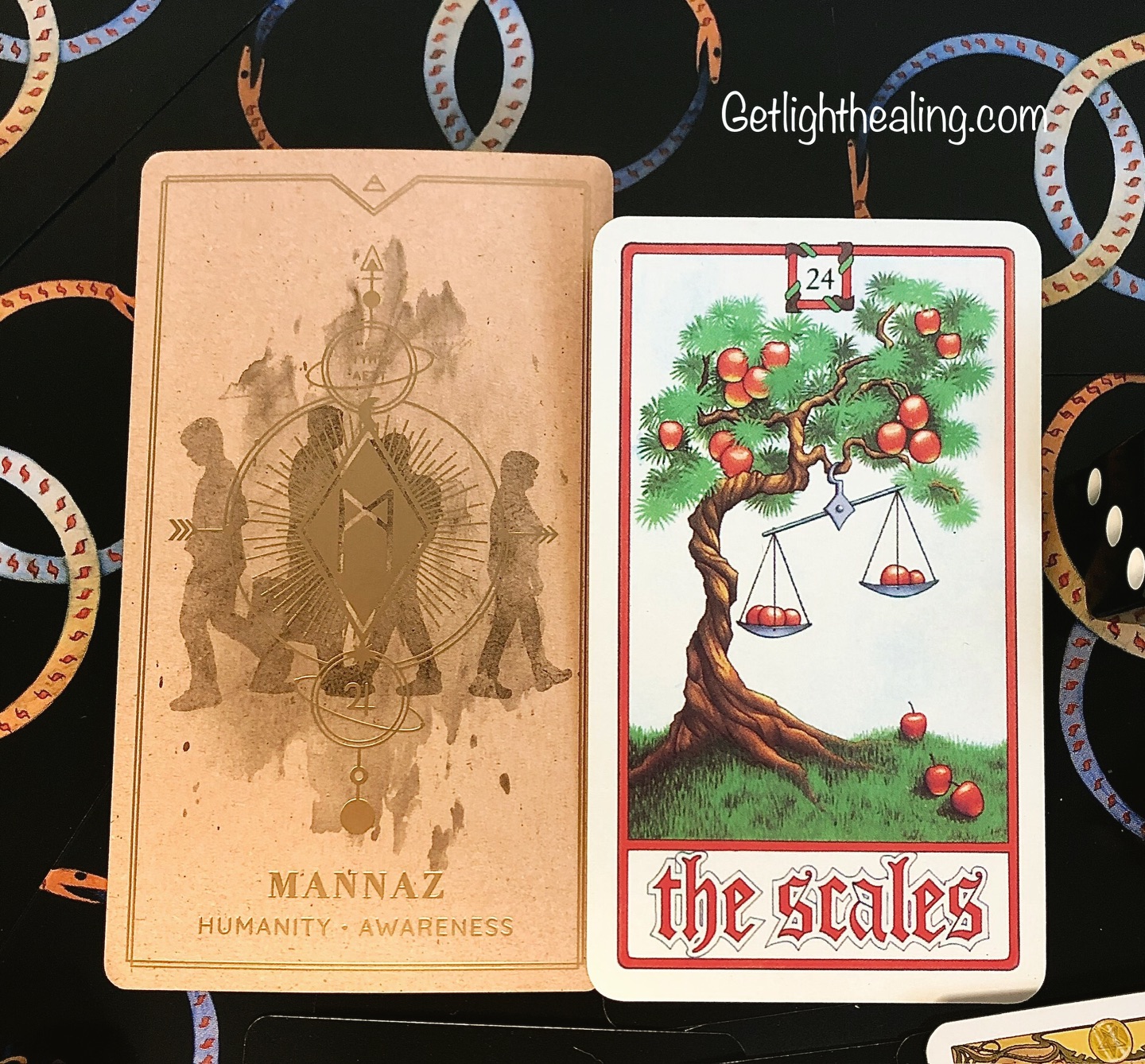 The Theme for 2026: Mannaz (Humanity & Awareness): note this was also the theme rune for 2025
2026, a dynamic year of new beginnings or a new direction (2+0+2+6=1)
What separates us from animals is our refined intellect—our ability to reason, our conscious awareness, and our role as co-creators with the Divine. 2026 will call for humanity to work in cooperation towards a common goal. Mannaz is human stuff- our motivations & interactions with each other, and there’ll be a need to forget our differences, acknowledging that we’ll require the talents of others to navigate the year ahead. We will see a need to combine forces and show support, pulling us from our selfishness, bigotry, and isolation bubbles. No one can exist within a vacuum or echo chamber.
We are called to bring our individual talents, gifts, and skills that could benefit humanity—constructive, helpful, valuable contributions—to create something greater than ourselves. Themes of getting help from others and offering help to others emerge. At times, we may be challenged to find the positive aspects of humanity, but we’ll only continue feeding the hatred if we close ourselves off.
The Focus: The Scales
Similar to the Temperance card in Tarot, The Scales teach prudence and moderation to navigate the year ahead. We are measuring our level of tolerance—both our own and others' limitations—in matters of what's fair, balanced, just, and right. Righting the scales that have been tipped against us while also being warned against going to extremes. The emphasis is on maintaining a delicate balance in managing conflicts and disparity; applying too much pressure on either side would collapse the equilibrium we seek to create.
#getlighthealing #tarot #psycards #runes #mannaz