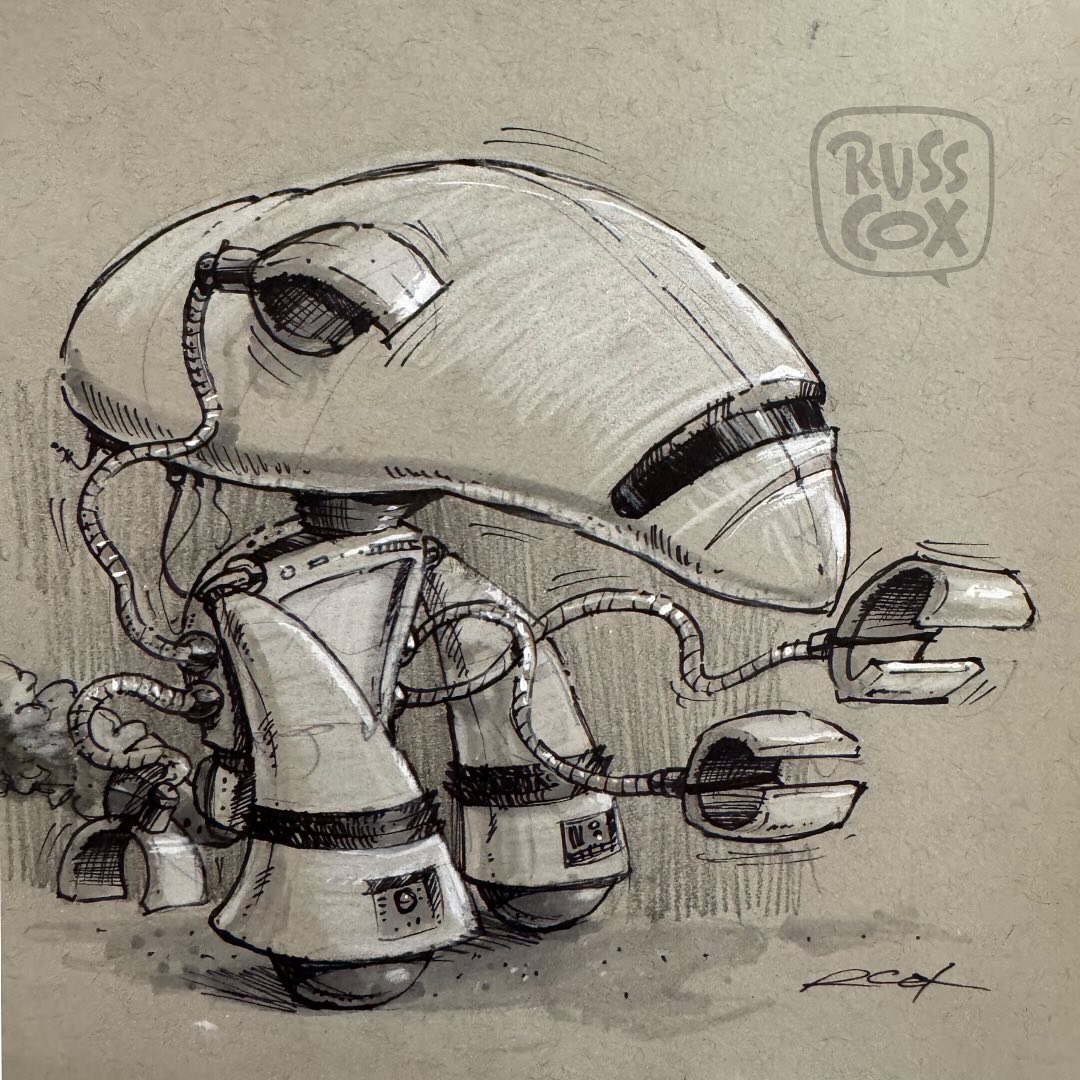 I did this little doodle on toned paper with pencil, pen & ink, and white charcoal.
#doodle #sketch #tonedpaper #penandink #charcoal #characterdesign #character #robot #kidlit #kidlitart #graphicnovels #graphicnovelillustrator #picturebooks #illustration #illustrator #instaartist #instaillustrator