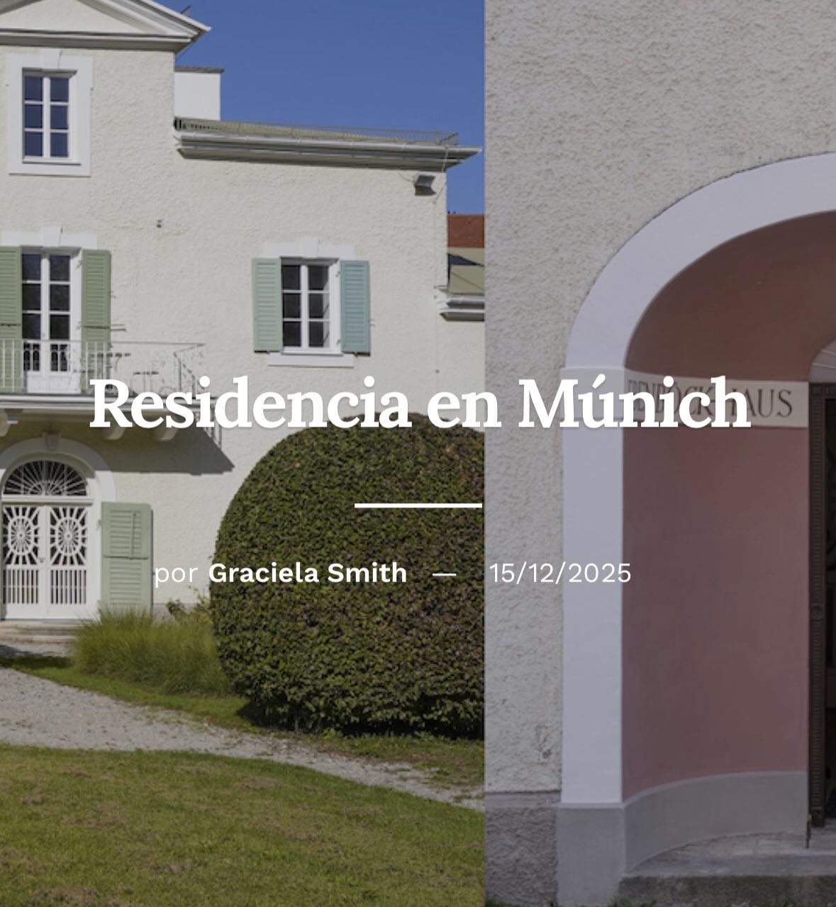 Convocatoria para que artistas visuales de América del Sur realicen una residencia en Múnich, Alemania, en 2026.
Una residencia de tres meses en Ebenböckhaus, Múnich, que tendrá lugar del 7 de julio al 24 de septiembre de 2026. Más info en https://www.revistamagenta.com/residencia-en-munich-2/ @saltaartfoundation @ericaroberts1 @erartfoundation #residenciaartística #munich #artistaslatinoamericanos # Convocatoria para que artistas visuales de América del Sur realicen una residencia en Múnich, Alemania, en 2026.
Una residencia de tres meses en Ebenböckhaus, Múnich, que tendrá lugar del 7 de julio al 24 de septiembre de 2026. Más info en https://www.revistamagenta.com/residencia-en-munich-2/ @saltaartfoundation @ericaroberts1 @erartfoundation #residenciaartística #munich #artistaslatinoamericanos #