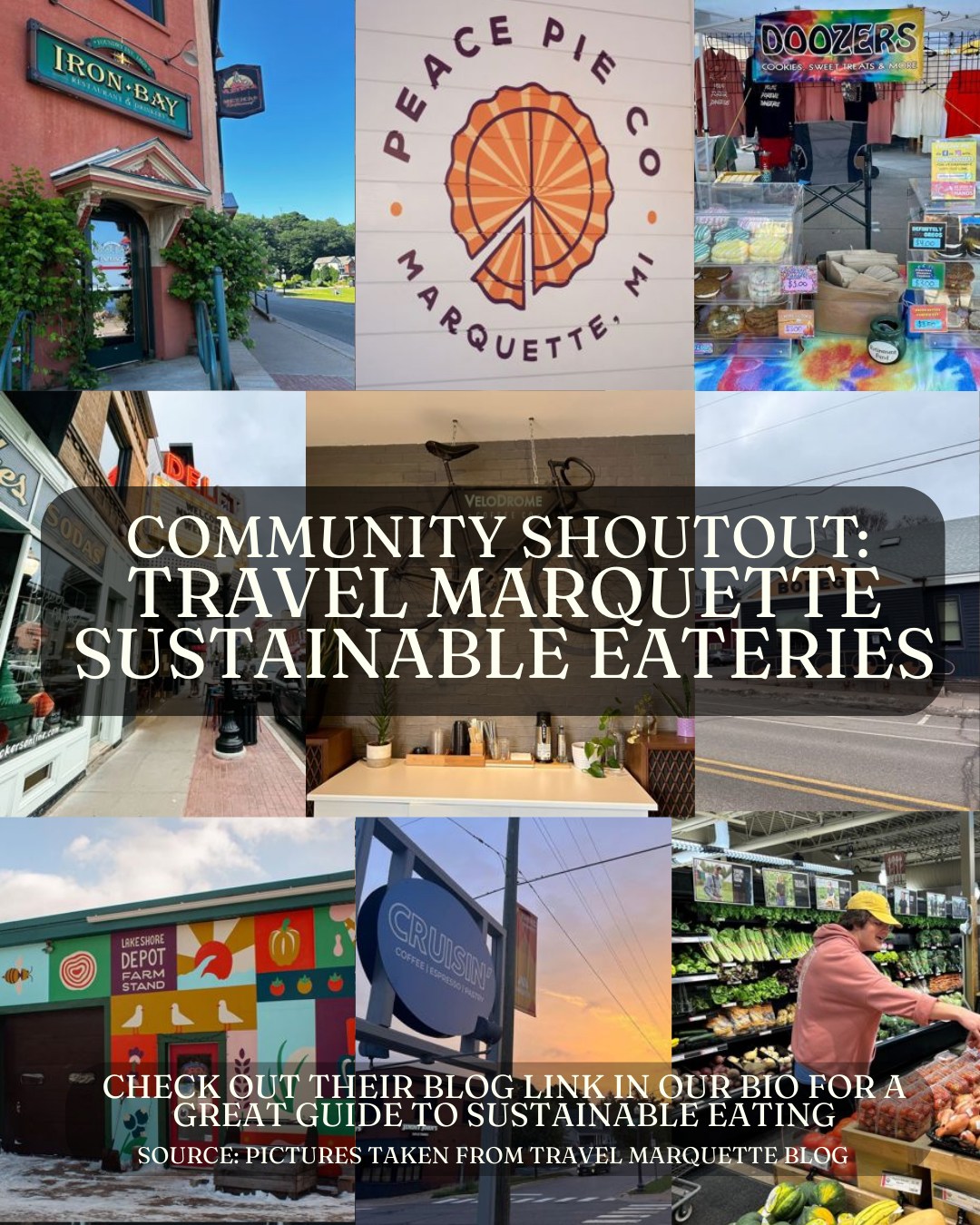 Check out the top link in our bio to explore Travel Marquette’s newest blog feature! It’s a wonderful way to support both our local food systems and the businesses that make Marquette unique. Dive into their guide to sustainable eateries right here in town, and find even more details on their website.
Participating restaurants include:
Bodega, Cruisin’, Dead River Coffee, Delft, Digs, Doozers, Iron Bay, Lakeshore Depot, Marquette Food Co-op, Peace Pie Company, Velodrome Coffee Company, and Zephyr Wine Bar + Café.
We are grateful for all of our customers, commercial and curbside! 💚