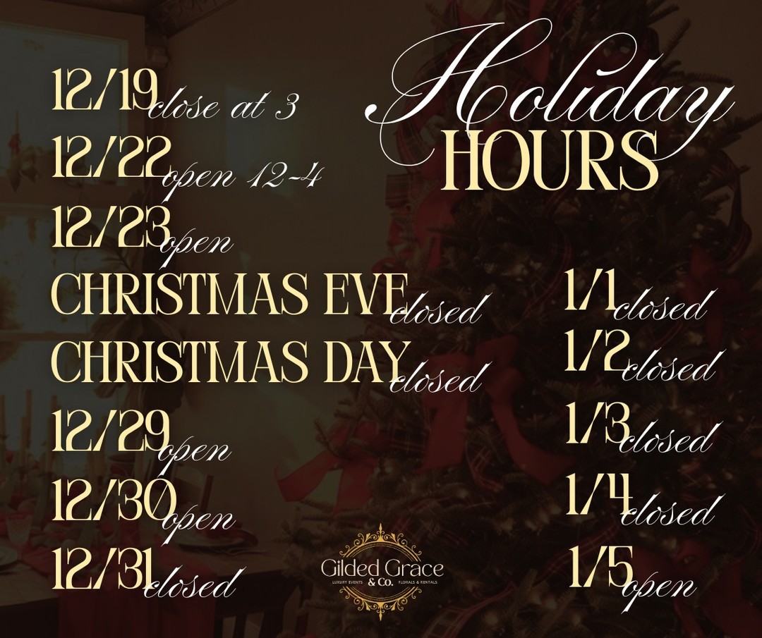 Check out our Holiday Hours!