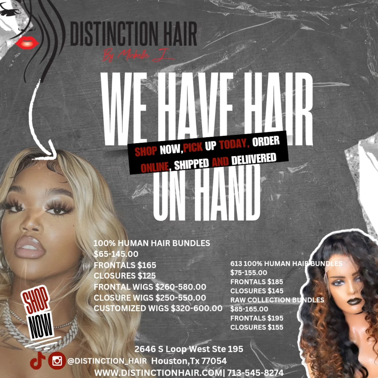 Distinction Hair by Michelle J.
https://www.distinctionhair.com
We accept Afterpay, Affirm and Klarna for those looking to pay over time for your order..
The Distinction Effect..
"Dare to be Different"
💆🏾Come get your hair💆🏾 (Bundles,frontals, closures,customized wigs,hair accessories,hair growth oil)
Hair Prices
16-18"- 65.00
20-22"-75.00
24-26"-85.00
28-30"- 95.00
32-34"-125.00
34-40"-145.00
-613 Collection
16-18"- 75.00
20-22"-85.00
24-26"-95.00
28-30"- 105.00
32-34"-135.00
34-40"-155.00
-613 Raw Collection (Add 20.00 to price for Raw Collection)
-Closures to include HD/Transparent 4×4,5×5:125.00
-Frontals to include HD/Transparent/360: 165.00-200.00
-Wigs: Starting at 260.00-550.00
-Customized Closure Wigs: Starting at 320.00-560.00
-Customized Frontal Wigs: 360.00-600.00
Hair Accessories: Satin Bonnetts 20.00
Hair Tie: 10.00
Hair Growth Oil: 20.00
Hair in stock/Hair on hand
Pickup,Delivery,Shipping,
Pre-order
Textures: Straight,Natural Wave,Water Wave,Loose Wave,Body Wave,Deep Wave,French Curl, Kinky Curl
#fypage #hairextensions #distinctionhair
