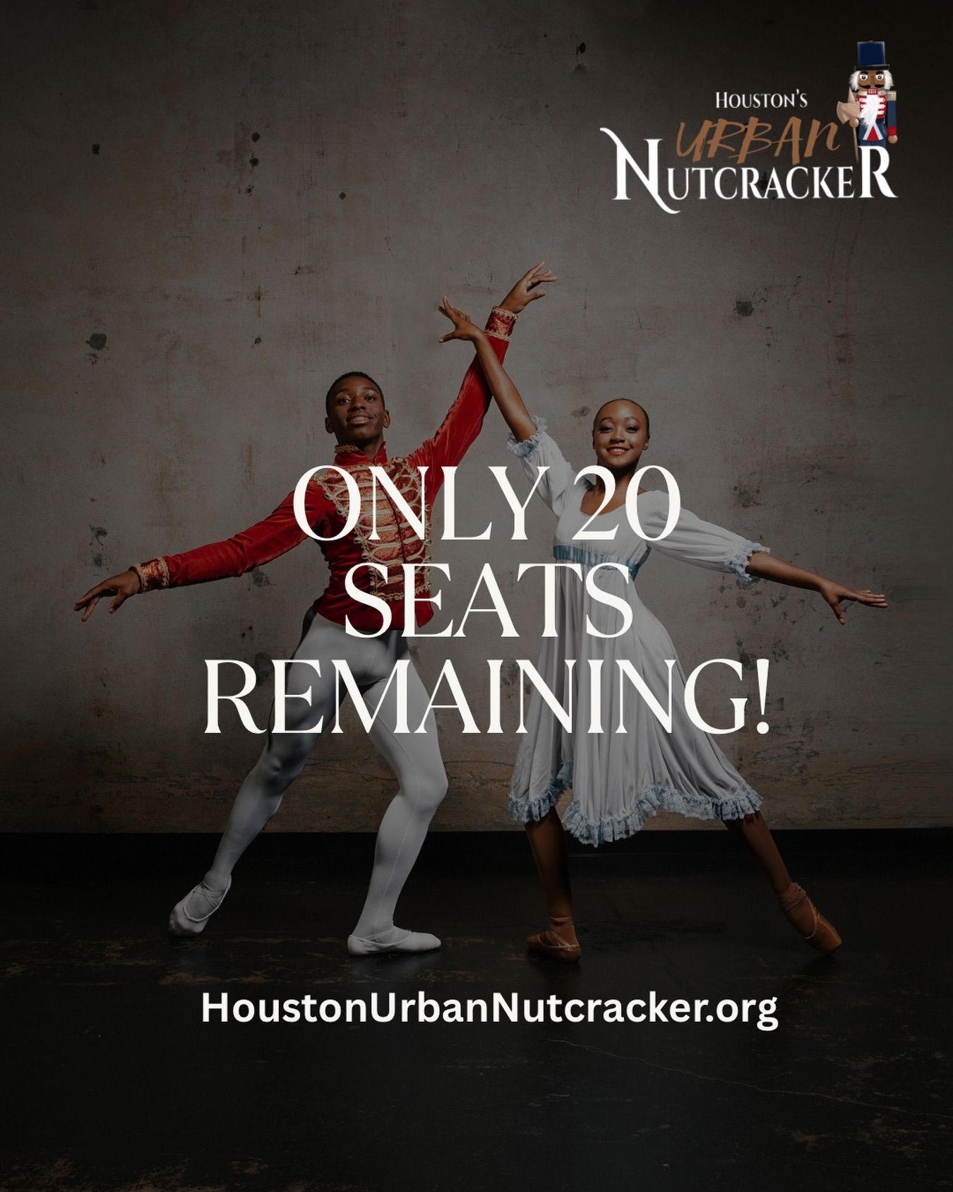 🚨 ATTENTION, HOUSTON! 🚨
Previously held seats have just been RELEASED for our Saturday Matinee & Saturday Evening performances of Houston’s Urban Nutcracker — and ONLY 20 SEATS REMAIN! 🎟️🔥
This is your moment! Don’t wait, don’t hesitate — once they’re gone, they’re GONE.
✨ Celebrate the holidays with Houston’s most anticipated cultural production.
✨ Experience an all-new show filled with heart, culture, and community.
🎄 Get your tickets NOW at HoustonUrbanNutcracker.org before we sell out!
💙 Thank you, Houston, for your incredible support!
#HoustonUrbanNutcracker #AlmostSoldOut #LastChance #HoustonEvents #HolidayInHouston #SupportTheArts #UrbanNutcracker