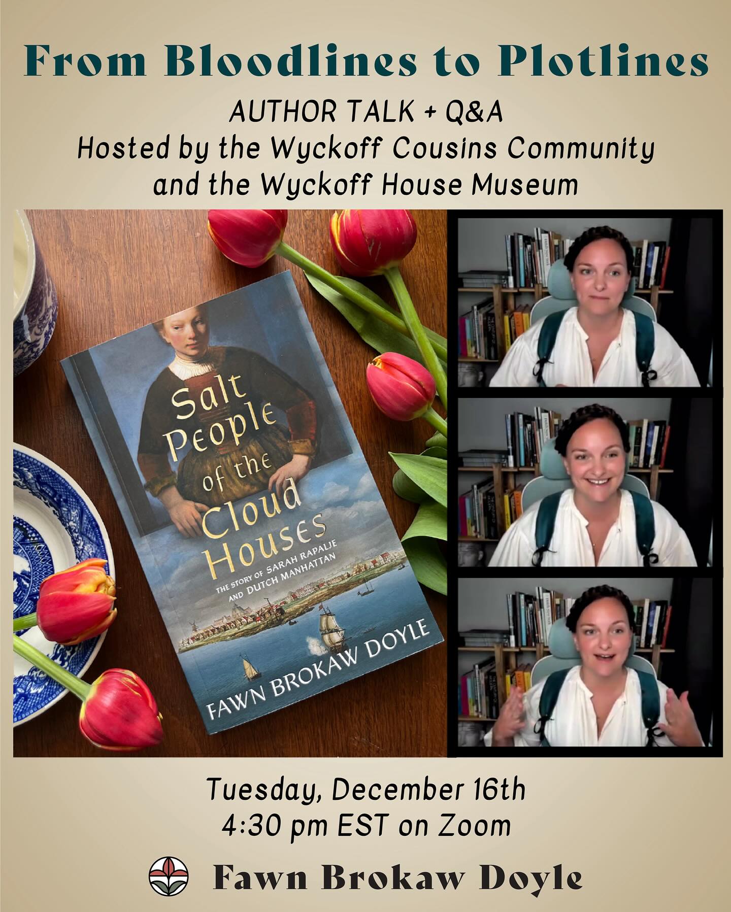 I’m really excited for this author talk with the @wyckoffmuseum 🙌
I’m talking about behind the scenes of my novel- personal reasons that led me to write this story, research (like visiting the Wyckoff House Museum), family lore, archival records that raised more questions than answers… plus a sneak peek into my next novel!🧐
Have any questions about Salt People of the Cloud Houses? There will also be a Q&A🙋♀️
If you can’t attend live, register for the talk and you’ll get a link to the recording🎧
Hope to see you there!👋
https://wyckoffmuseum.org/event/wyckoff-cousin-community-calls-13/
(Link also in stories)