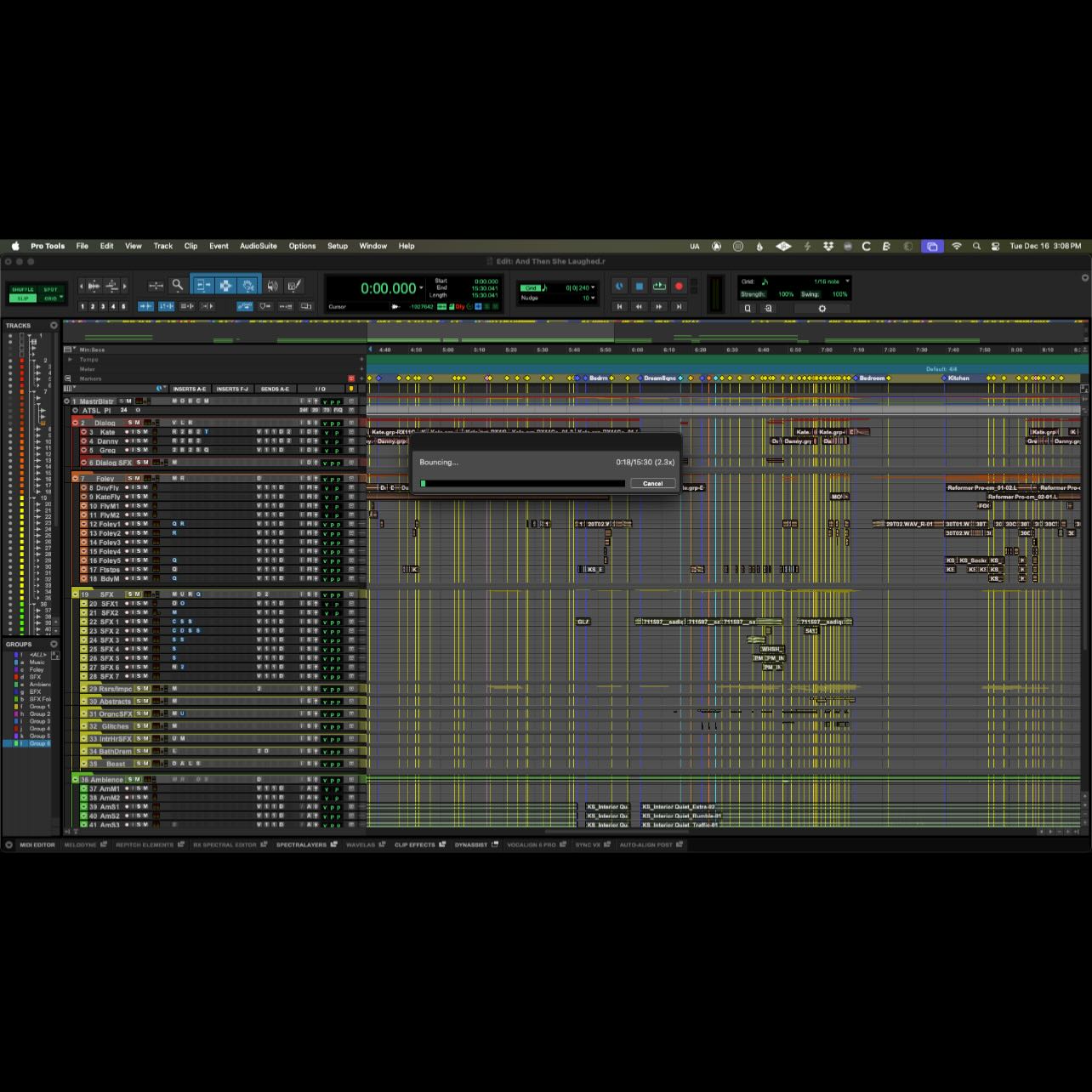 First final mix pass of “And She Laughed”