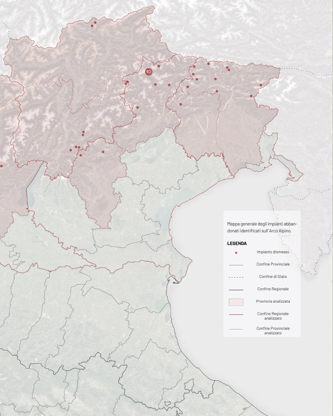 Il progetto cartografico A.D.I.R.A. (Archivio Digitale degli Impianti di Risalita Abbandonati) è un’iniziativa nata e proposta dagli architetti Alessandro Comina e Lorenzo Ciarfella per raccogliere, studiare e analizzare statisticamente e geograficamente il fenomeno degli impianti di risalita abbandonati sul territorio italiano.
I siti censiti si distribuiscono in sette regioni alpine - Piemonte, Lombardia, Trentino Alto-Adige, Liguria, Valle d’Aosta, Veneto e Friuli Venezia Giulia.