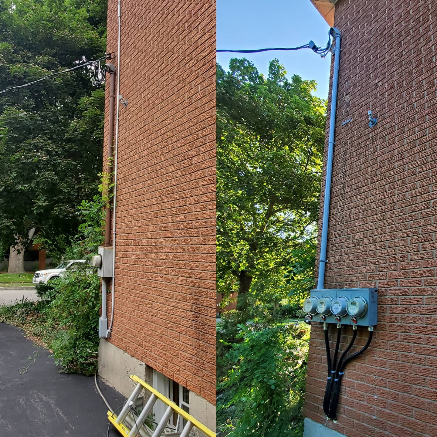 Yesterday's before and after of this triplex unit seperation.
#200a #service #theboldgroup #electrical #electricianlife #electriciansofinstagram #takeprideinyourwork #kwawesome