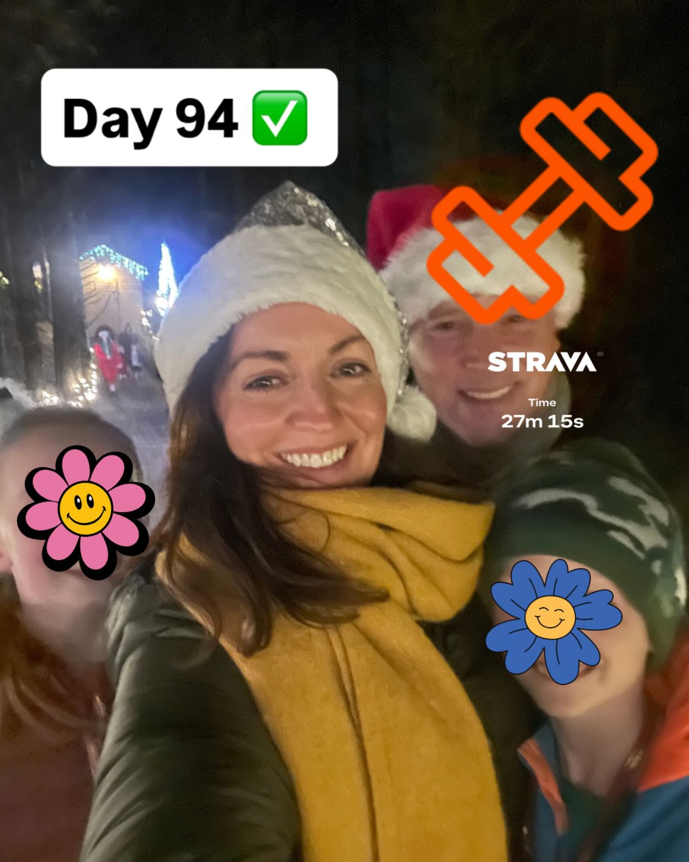 Day 94 ✅
After a lovely Christmas experience with this crew (Santa and elves included!), I squeezed in a quick workout with my trusty bands at home.
#100withkathyoc #100daysofmovement #accountability #accountabilitycoach