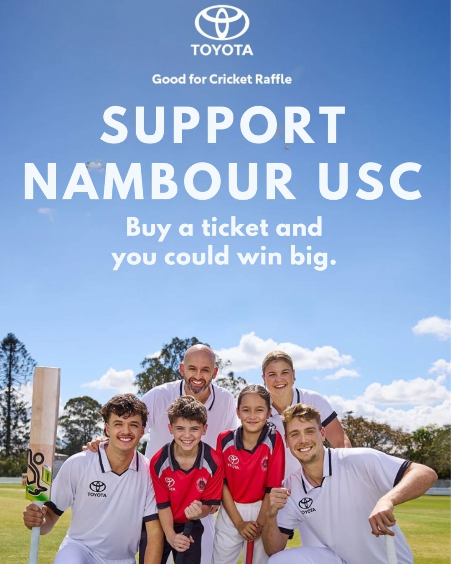 The Toyota Good for Cricket Raffle is now open 💪 All proceeds go back to the club, so if you'd like to buy some tickets, support the club, and have a chance to win a Toyota!
The raffle closes on March 2nd at 12pm - you can obtain tickets and support Nambour USC Cricket Club from the link in our bio 🏏