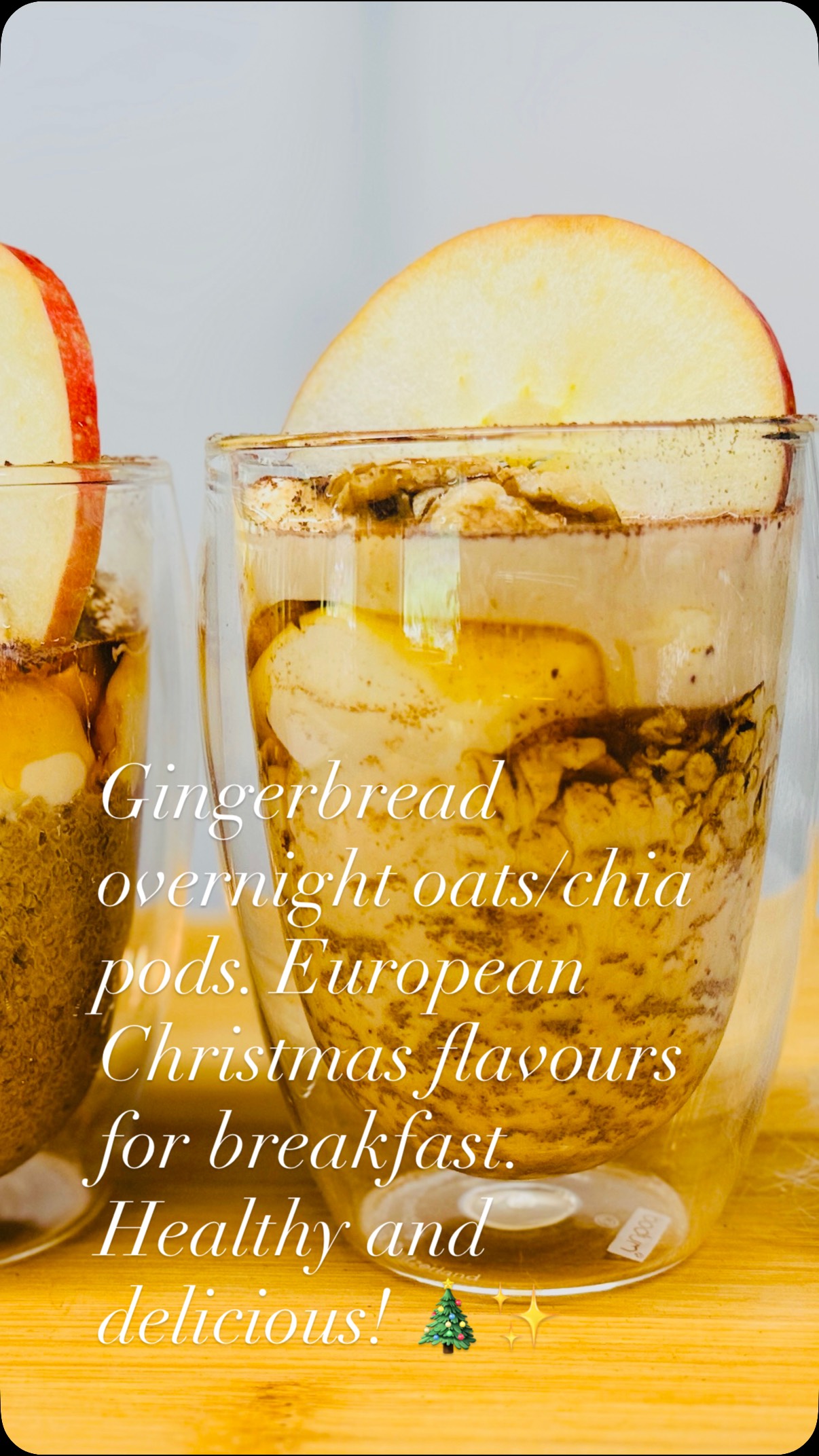 Lebkuchen (Gingerbread) Overnight Oats / Chia Pods. European Christmas flavours for breakfast 🎄✨
A cozy, spiced winter breakfast you can prep in minutes.
Gluten-free: Naturally gluten-free with chia or GF oats.
FODMAP-friendly: Stick to the listed amounts and choose lactose-free milk & yogurt. Swap honey for maple syrup if preferred. 🍯🍁
Ingredients (1 serving)
Base:
50 g oats or 40 g chia seeds
150 ml milk of choice
2 tbsp plain Greek-style yogurt
1 tsp honey (or maple syrup)
1 tsp cocoa powder
Handful chopped walnuts or hazelnuts 🌰
Apple or orange slices 🍎🍊
Lebkuchen Spice Mix (blend and store):
35 g cinnamon
8 g cloves
1 tsp allspice
2 tsp nutmeg
2 tsp cardamom
1/2 tsp ginger
1 tsp star anise 🌟
Method:
Mix all spices and store in a sealed jar.
Add oats or chia to a container, stir in milk and 1/2–1 tsp of the spice mix. Refrigerate for several hours or overnight.
In the morning, stir again. Top with yogurt, honey (or maple syrup), cocoa powder, nuts, and fruit. Enjoy! 💖
Tip: If you’re in a colder climate or just prefer a warm breakfast, you can easily heat your overnight oats or chia pods in the microwave before adding your toppings. Just microwave for 30-60 seconds (depending on your microwave) and stir to get a creamy, cozy texture. Then, top with your yogurt, honey, nuts, and fruit. Enjoy the warmth and spiced goodness! ✨
Why its good for you:
Oats: Fibre & heart-healthy
Chia: Omega-3s, antioxidants, plant protein
Nuts: Healthy fats, vitamin E, protein
Milk + Yogurt: Calcium, protein, gut-friendly cultures
Spices: Anti-inflammatory, digestion support, antioxidants
Fruit: Vitamins, hydration, natural sweetness
#HealthyBreakfast #OvernightOats #ChiaPods #Lebkuchen #Gingerbread #GlutenFree #FODMAPFriendly #ChristmasBreakfast #HealthyTreats #WinterVibes #SpicedBreakfast #BreakfastGoals #NourishYourBody #HolisticHealth #GutHealth #ChristmasRecipes