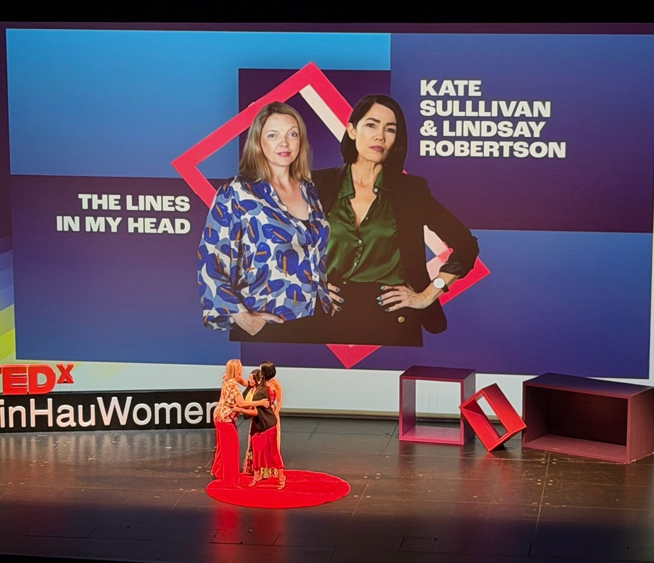 @tedxtinhauwomen 2025 invited us to screen The Lines in My Head, a perfect fit for this year’s event, which was themed ‘Reframe.’ @katesullivaninternational & @iamlindsayrobertson joined co-founder @danirlopez on stage to talk about the film’s concept and execution, and how its message prompts us to reframe how we deal with our inner critic.
Firstly, what a privilege to join the line-up of women who spoke on topics ranging from wigs and coral reefs to repurposing furniture for lower-income households and mental health.
Secondly, the screen at Xiqu Centre is epic!
Thank you so much to the @tedxtinhauwomen team and to @emmawallacedesigner for dressing us for this special occasion.
@moonlightinmotion @katesullivaninternational