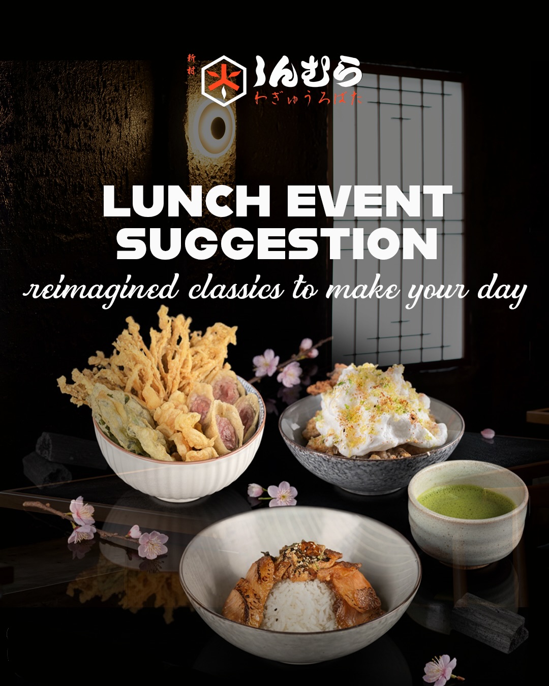 Introducing our new weekday lunch creations — creative reimaginations of classic favourites, inspired by the comfort dishes we grew up with in Japan and Malaysia. Familiar, but elevated. Nostalgic, but new.
From bold flavours to comforting textures, every dish is crafted to hit that perfect midday satisfaction.
Come try them for yourself — this is your next go-to affordable weekday lunch spot.
RARE TENDON
A5 Miyazaki Wagyu • Yasai Tempura
Inspired by the cult-favourite Ginza shop that’s packed out nightly and still draws queues down the street, this tendon features our tender A5 Miyazaki Wagyu rolled and lightly tempura-fried to a delicate crisp. Paired with seasonal vegetable tempura and finished with our house-made sauce, it’s a rare treat that redefines comfort.
SHIN OYAKO DON
Chicken • Egg Espuma • Pasteurised Egg
Our chef’s creative take on the classic oyako don — tender, juicy braised chicken topped with a soft, pillowy egg-white espuma that gently wraps a pasteurised egg yolk at the centre. Familiar comfort, reimagined with finesse.
SALMON LEICHA-ZUKE
Aburi Salmon Belly • Leicha • Hondashi
Our chef’s inventive spin on the classic Hakka leicha — reimagined with a Japanese soul. Hondashi adds depth to the aromatic herb blend, while aburi salmon belly brings a rich, smoky finish. A comforting favourite, transformed with a Malaysian twist.