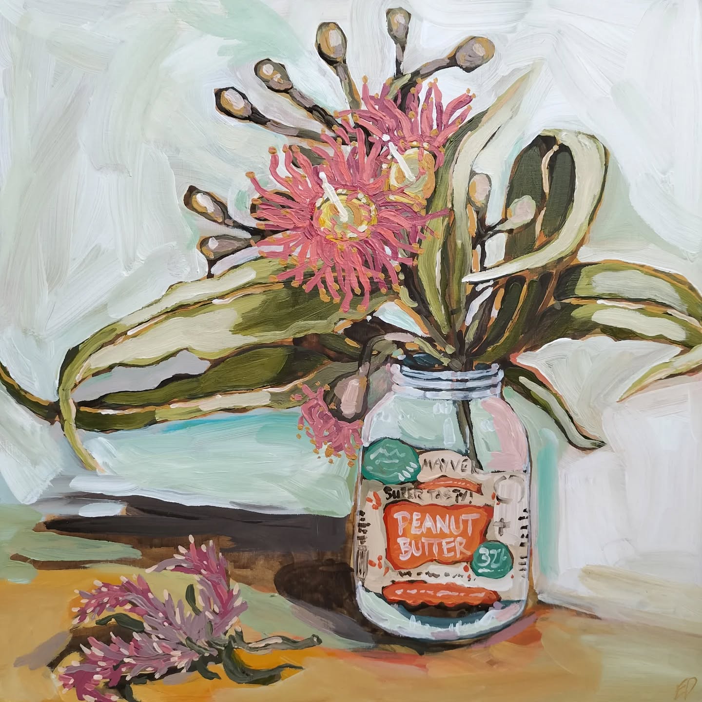 From the archives:
A little blossom & peanut butter jar study I did in 2022 that I just rediscovered in my camera reel!
I have been feeling lately that my work was looser and more uninhibited a few years ago. I'm not sure if it's because I did a lot more smaller study pieces back then?
In any case - I'm determined to bring some of this energy back to my work in 2026 - particularly the different colours in my background and shadows as shown in this piece
✨