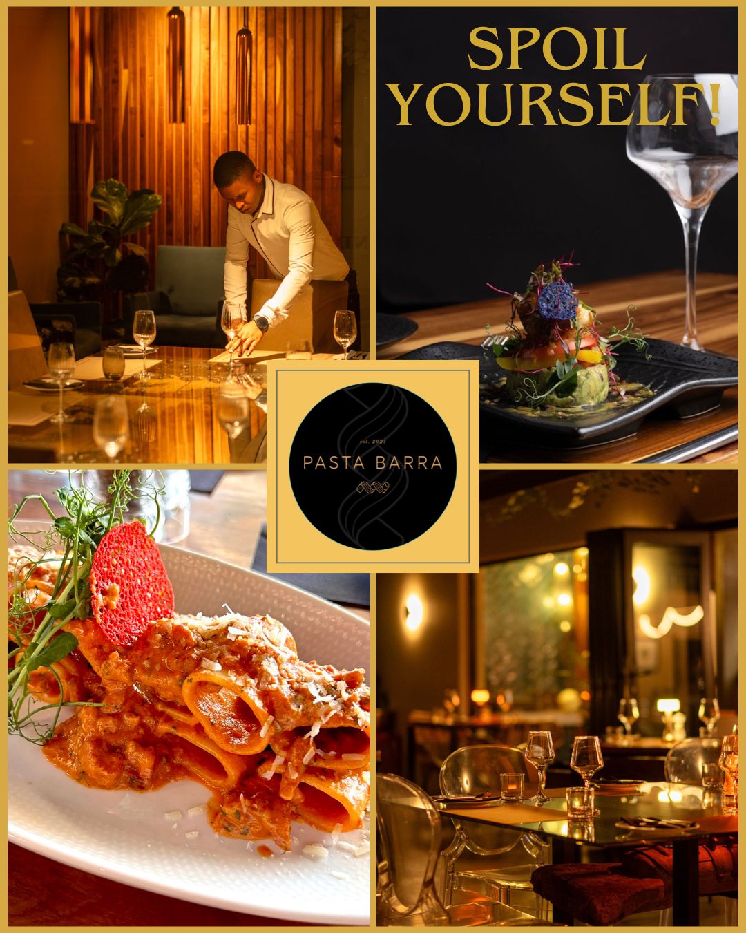 ✨ Spoil yourself this festive season at Pasta Barra ✨
This is your sign to slow down, gather the people you love, and savour something truly special. From handcrafted fresh pasta to elegant seasonal dishes and warm Mediterranean hospitality, every detail is crafted to make your celebration unforgettable.
Whether it’s an intimate date night, a long-overdue catch‑up with friends, or a family treat before the year ends, let us take care of the magic while you simply arrive and enjoy. 🎄🍷
📍 Pasta Barra, Brooklyn, Pretoria
⏰ Open daily from 12:00
📞 Book your table via Dineplan or call us on 012 030 1120
#PastaBarra #FestiveSeason #SpoilYourself #PretoriaRestaurants #FineDining #ItalianCuisine #MediterraneanFlavours