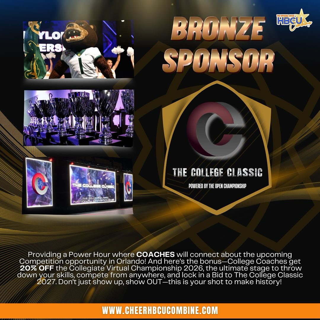 🔥 Shoutout to our Bronze Tier Sponsor! 🔥
@thecollegeclassic will be powering an exclusive Coaches POWER HOUR, bringing leaders together to connect, plan, and gear up for the upcoming competition opportunity in Orlando!
This isn’t just support—it’s impact.
Don’t just show up—SHOW OUT!