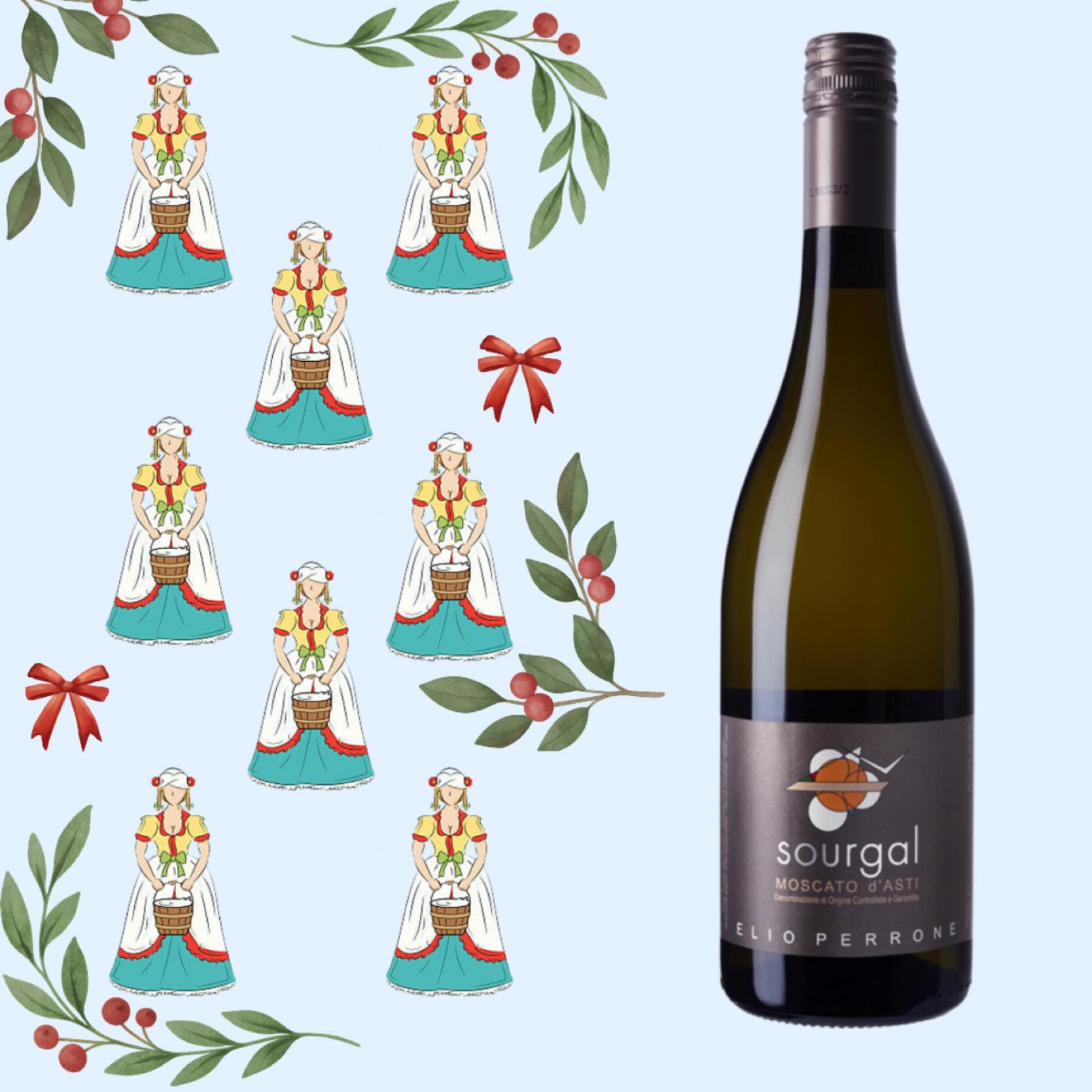 On the eighth day of Christmas, my wine wholesaler sold to me… Elio Perrone Moscato d’Asti Sourgal (2024)!
Intensely aromatic, think of a table with peaches and roses and yes, that’s gingerbread you smell in the glass. Delicate, sweet, and refreshing… a must have for any holiday gathering (you gotta have something a little sweet on hand) and a perfect wine for brunch, holiday, or anyday. 🐄
@elio_perrone