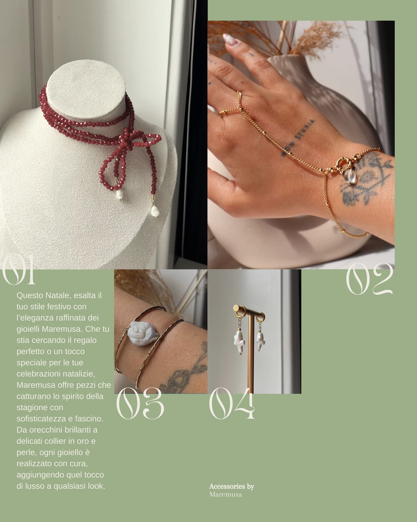 Scegli di indossare i gioielli Maremusa questo Natale 🤍
Eleganza, romanticismo e gentilezza!
#jewellery #jewelrybrand #handmadejewelry #gioiellifattiamano #ideenatale