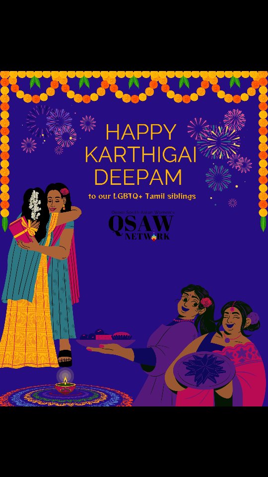 இனிய கார்த்திகை தீபம் நல்வாழ்த்துக்கள் 🪔✨️Happy Karthigai Deepam to our LGBTQ+ Tamil siblings 🎆 May this Tamil festival of lights fill you and your loved ones' heart and home with unconditional love, queer joy & prosperity 💛 #karthigaideepam #queereelamtamil #queersouthasian #queerdesi #queertamil