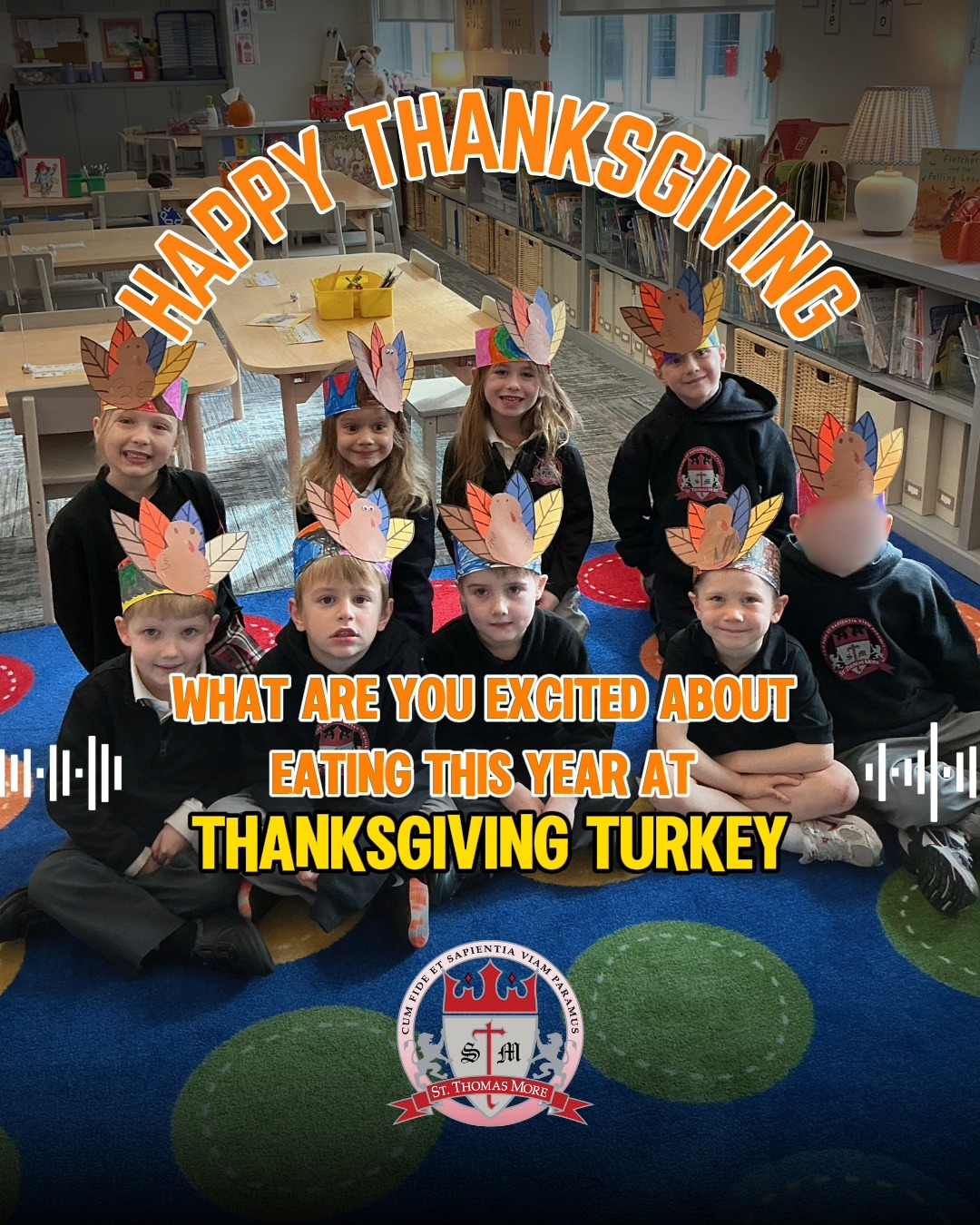 🌟 PART 4 — STM Gratitude Series (Family & Grandmas Visiting)
We close our series with some of the most heartfelt gratitude of all — thankfulness for mom and dad, and joy for a grandma coming to visit.
These reflections echo our STM virtues of love, family, and appreciation for God’s blessings.
Of course, turkey remains the Kindergarten favorite — and honestly, we can’t blame them!
Thank you @materdeiradio for partnering with us to share these beautiful moments from our young Bulldogs.
🖤💛 Happy Thanksgiving from St. Thomas More Catholic School!
#StThomasMoreSchool #STMCommunity #CatholicEducation #CatholicSchoolLife #BulldogPride #ThanksgivingGratitude