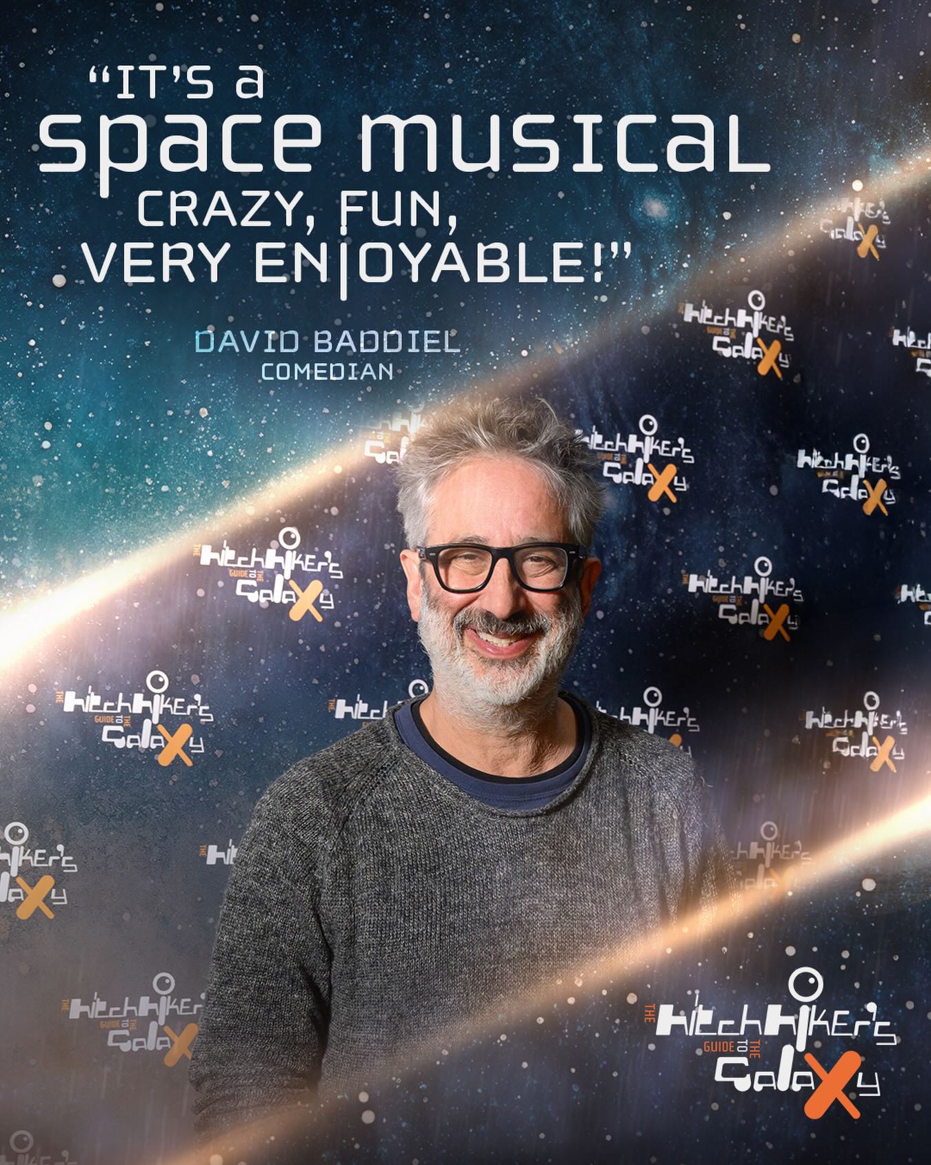 David Baddiel has taken a journey across the galaxy. Will you be joining us soon? 💫
#HitchhikersGuideLive