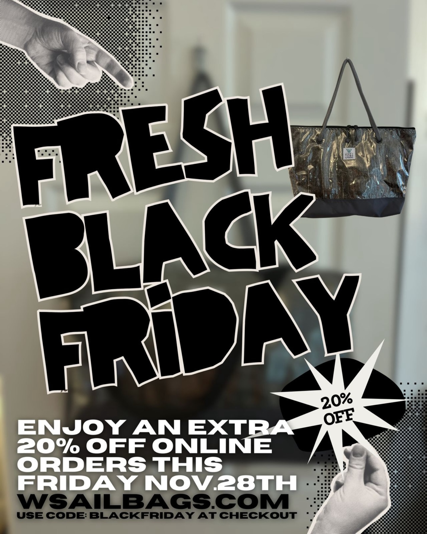 Today’s the day!! 20% off all online orders with the code BLACKFRIDAY at checkout 🛍️ Shop at wsailbags.com, or click the link in bio.
W Sailbags are one-of-a-kind, so get your favorite before it’s gone!