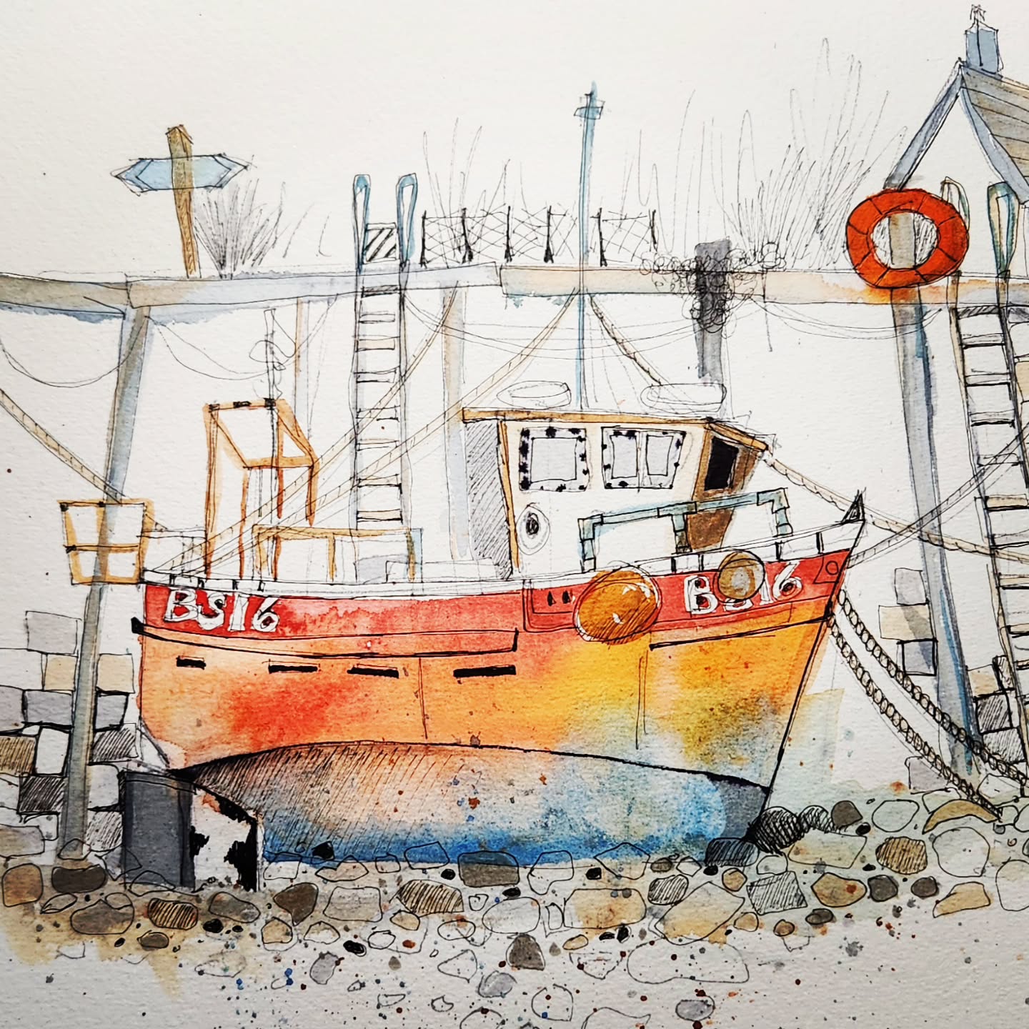 Another attempt from the online Urban Sketch course. Trying to finish it before we head back to NZ.
#paint
#sketch