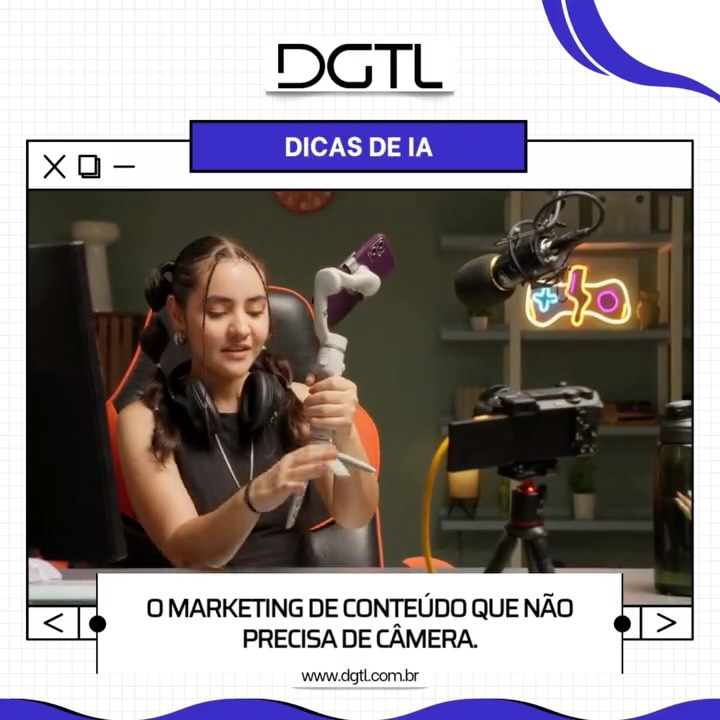 O HeyGen permite que você crie vídeos de alta qualidade com avatares digitais (apresentadores) falando seu roteiro. Ações:
1. Criação Rápida: Digite o roteiro e escolha o apresentador para gerar o vídeo em minutos.
2. Treinamento Global: Crie vídeos de treinamento em várias línguas sem a necessidade de múltiplos atores.
3. Campanhas de Vendas: Use avatares personalizados para mensagens de vendas em escala.
Conexão DGTL: Reduz o custo e o tempo de produção de vídeo, escalando sua comunicação.
