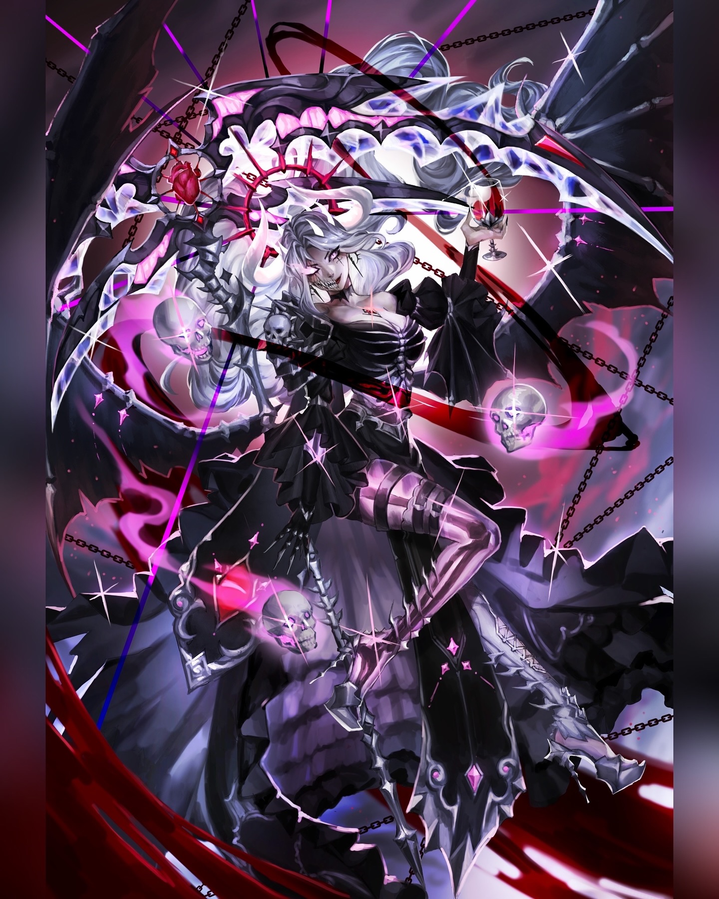 ⚔️𝐒𝐎𝐔𝐋 𝐌𝐀𝐒𝐓𝐄𝐑𝐒 : 𝐕𝐲𝐧𝐝𝐢𝐬 𝟐𝐧𝐝 𝐄𝐯𝐨𝐥𝐮𝐭𝐢𝐨𝐧 💀
✦ ⎯ Vyndis is at full power! Necromantic Commander card art done for @soulmasterstcg and the Necromancers debut in 2026!
The drawing process for this was just everywhere. I was so indecisive at times and I thank @arvesu74 for being so patient with me this whole time 🫶🏻❤️
#cardartist #darkfantasyartist #darkanime #gothicart #soulmastersart #mtgcommunity