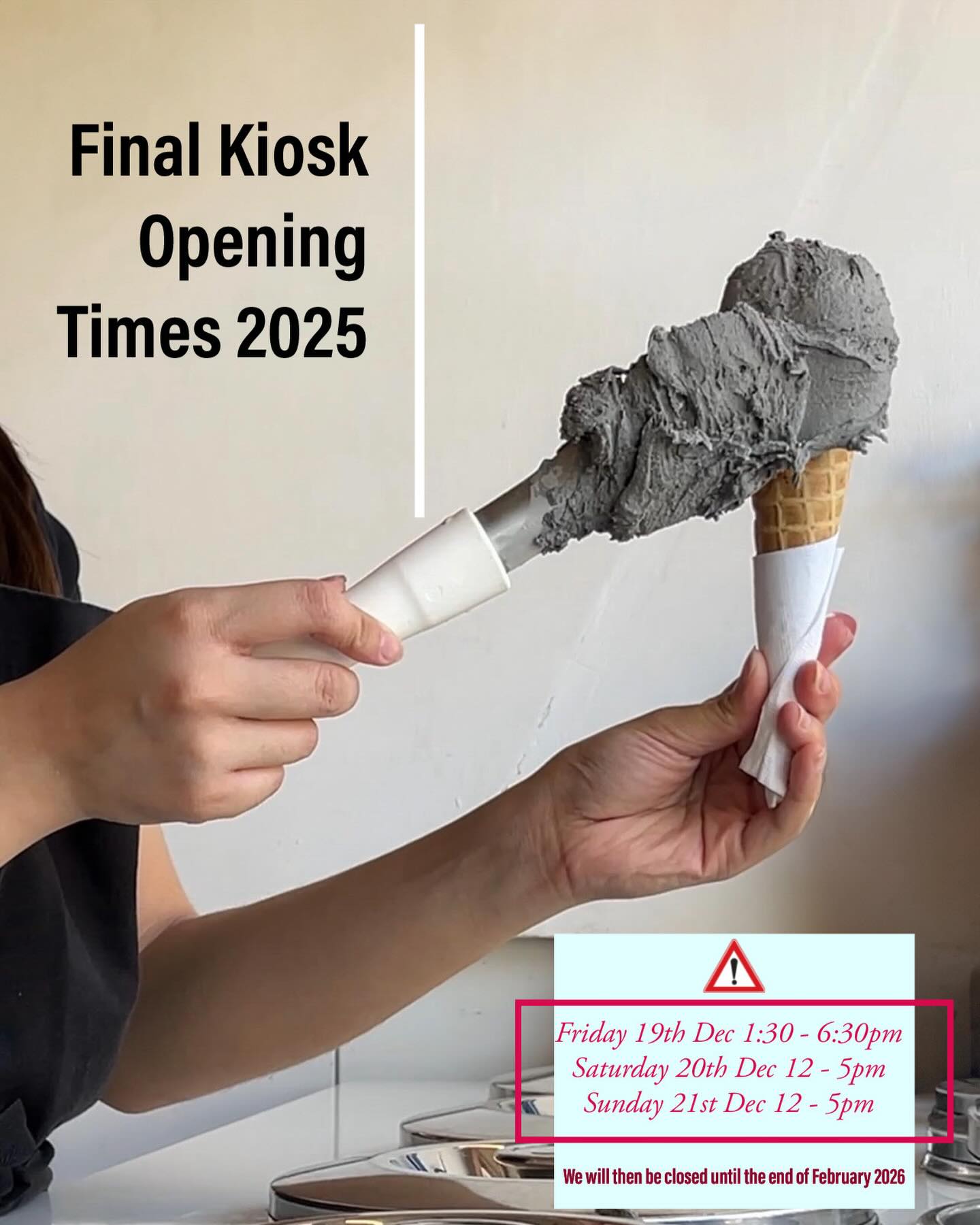 Here are our final opening times for our Kiosk:
Friday 19th Dec 1:30 - 6:30pm
Saturday 20th Dec 12 - 5pm
Sunday 21st Dec 12 - 5pm
Don’t miss out! 🚨 After this, the Kiosk will be closed until the end of February 2026🥲
Our Christmas Take Home Tub orders are live on our website now and are available to purchase🎄🎅🏻
https://www.minus12.co.uk/christmas (link in bio)
500g for £13.50 (3 flavours max)
1kg for £23.50 (4 flavours max)
Can be stored in home freezer for up to 3 months!
Here are our current flavours to choose from:
JINGLE BELLS PISTACHIO CRUNCH = chocolate gelato with pistachio cremino and crunchy kataifi
GINGERBREAD = gingerbread gelato smashed with homemade gingerbread
PISTACHIO💚
MALT & MISO CARAMEL🍯
COOKIE DOUGH🍪
CHOCOLATE SMOKED SALT🍫
YOGURT & PEACH🍑
JERSEY MILK🥛
CHRISTMAS SPICED PEAR🍐(vg)
WINTER BERRIES🫐(vg)
CLEMENTINE🍊(vg)
#icecream #london #christmas