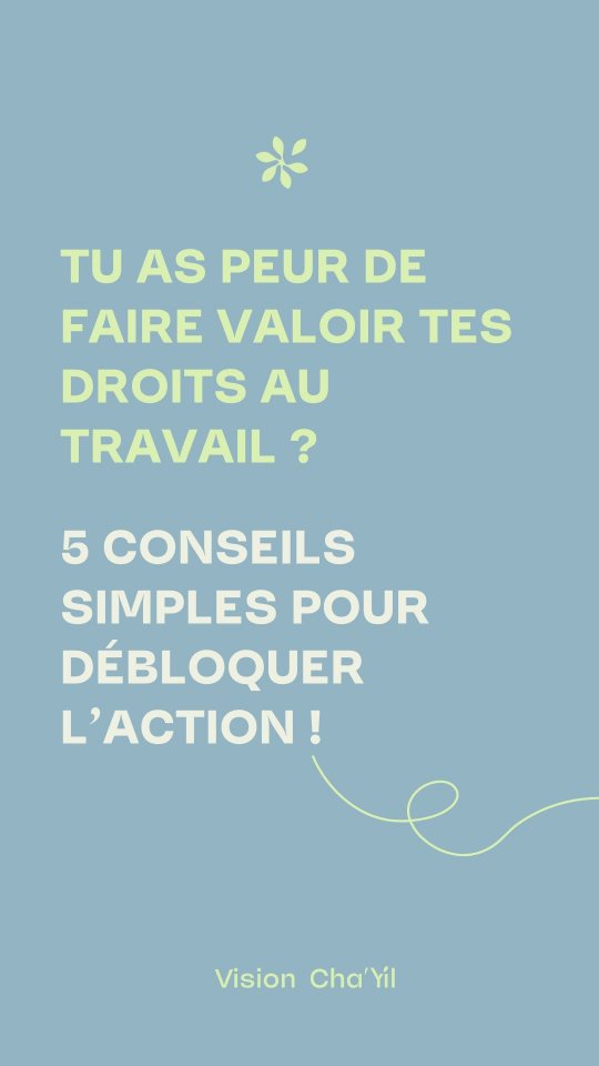 Ce sujet m'a été inspiré d'une proche qui avait peur d'approcher son employeur sur son droit d'obtention d'une prime.
Elle avait peur de perdre son travail, car en CDD et que la relation s'effrite.
Quelles autres conseils donnerais tu aux personnes qui ont peur de faire valoir leurs droits ?