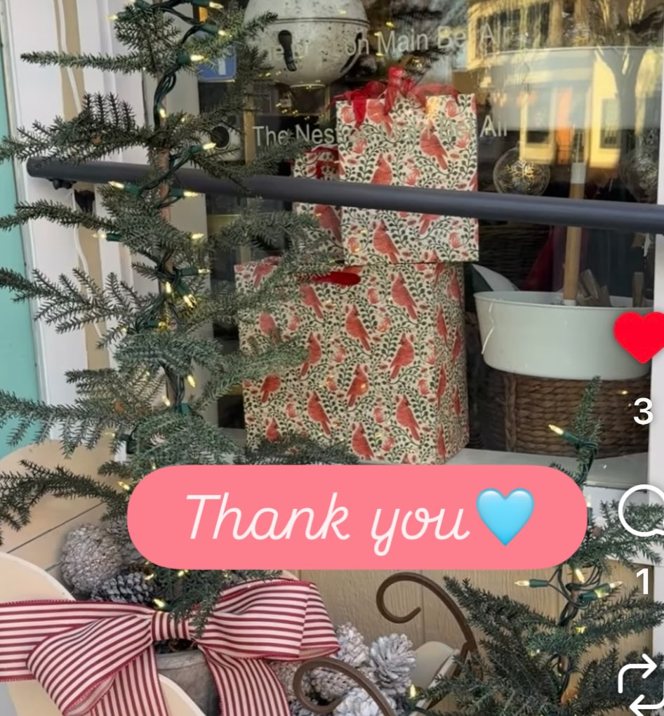 My heart is so full today.
Thank you to everyone—both familiar and new friends of The Nest, who came out to support us on Small Business Saturday🩵
It was definitely crowded, but the smiles, the kindness, and the excitement made it such a joyful day. Your support means everything to my little shop, and we’re so grateful you chose to spend your time and holiday shopping with us.
A special thank you to my Nest Team for all of your dedication and hard work to make this day special for everyone🩵
Here’s to community, connection, and all of you who make The Nest so special🩵
Thank you, thank you, thank you!
Kathi🪺