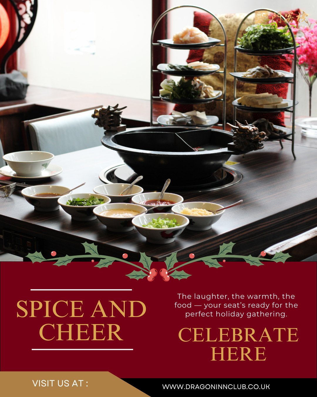 Bring your family and friends and enjoy good food, laughter, and meaningful moments — we’ll take care of the rest.
Please note: we will be closed on December 24, 25, and 26
#Dragoninclub #Sichuan #Sichuanhotpot #dimsum #london #pimilco #londonvictoria #buckinghampalace #chelsea #theatres