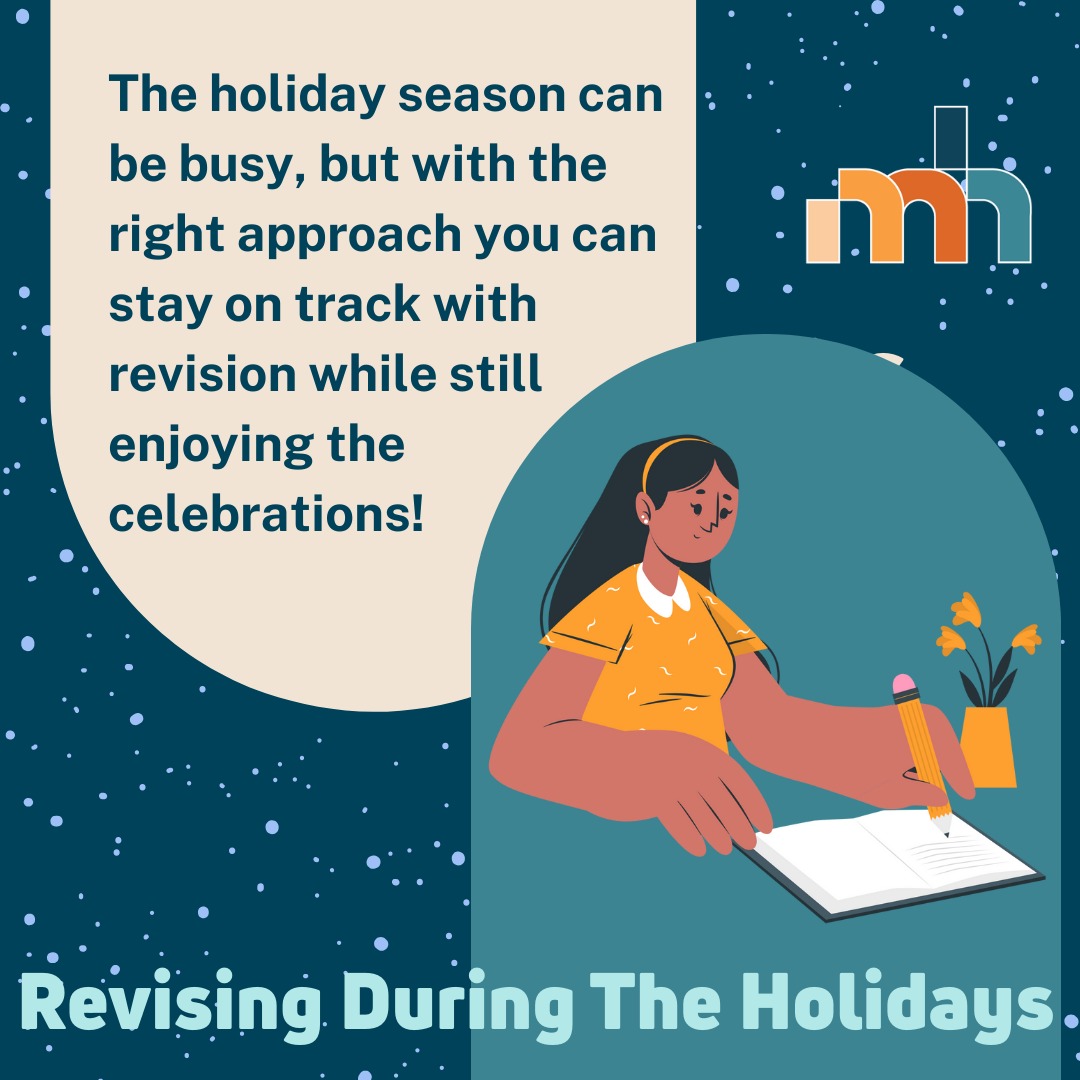 MindHealth Advent: Day 3
- - - - - - - - - - - - - - - - - - - - - - - - - -
The holiday season can get busy and finding the time to revise can feel overwhelming.
Here are some simple ways to keep your revision manageable over the festive period, protect your wellbeing and make room for rest. Taking genuine time off isn't wasted time—it’s how you recharge your focus so your revision sessions are actually productive!
#mindhealth #mentalhealth #mentalwellbeing #lookafteryourself #revision #holidays #advent #day3