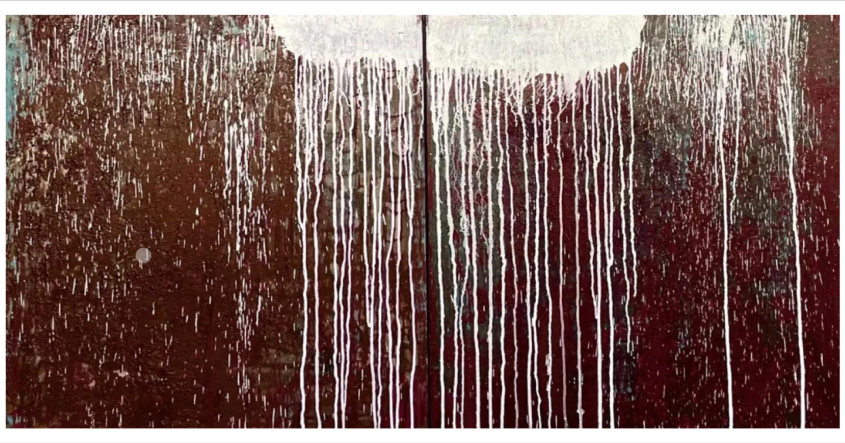 Opus D - Diptyque - technique mixte sur toile - 80 x 160 cm
Par cette texture superposé et ses coulures blanches, verticale, Opus D se déploie comme une partition visuelle, une composition rythmés aux matières, silence, ces mouvements s’entrelacent. Cette pluie symbolique à la fois purificatrice et introspective, inscrit l’œuvre entre l’abstraction poétique et résonance émotionnelle.