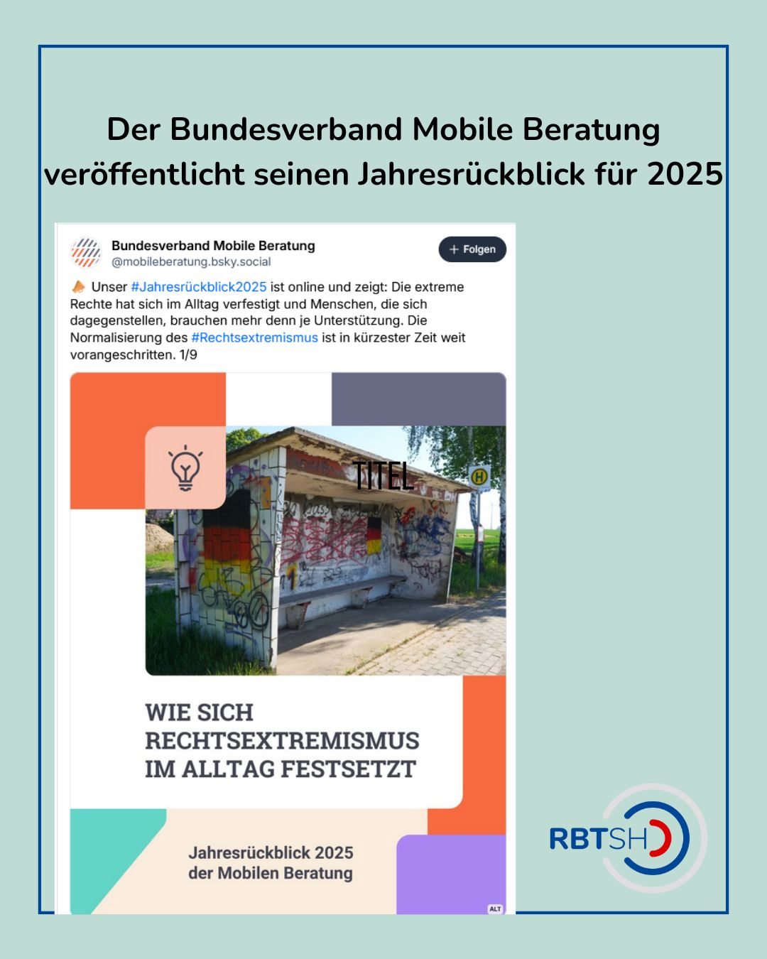 hier der Link zur Pressemitteilung
https://bundesverband-mobile-beratung.de/pressemitteilung/wie-sich-rechtsextremismus-im-alltag-festsetzt-und-engagierte-dagegenhalten-mobile-beratung-stellt-jahresrueckblick-vor/
und der Link zum Jahresbericht:
https://bundesverband-mobile-beratung.de/publikationen/wie-sich-rechtsextremismus-im-alltag-festsetzt-und-engagierte-dagegenhalten/
