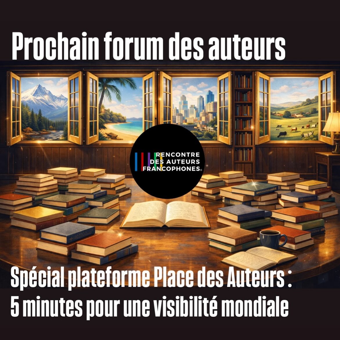 PROCHAIN FORUM DES AUTEURS : 1 million d’auteurs francophones dans le monde... et vous !
Il est temps d’utiliser la plateforme conçue pour vous et votre visibilité dans le monde !
Le prochain Forum des Auteurs est essentiel. Vous êtes encore trop nombreux à ne pas savoir ou oser l’utiliser alors que votre contenu publié sur les réseaux sociaux ne dépasse pas votre cercle habituel.
Inscrivez-vous à l’une des deux sessions ! Tout vous sera expliqué et vous découvrirez alors que chaque post prend à peine quelques minutes !
Réservé aux membres déjà inscrits sur la plateforme.
Avec le soutien de l’Organisation Internationale de la Francophonie
Toutes les infos sont dans l’infolettre du jour
https://rencontredesauteursfrancophones.com/so/17PioQrAb?languageTag=en&cid=9effbe9d-9380-4a0b-86d6-ad9ebe9fb21f