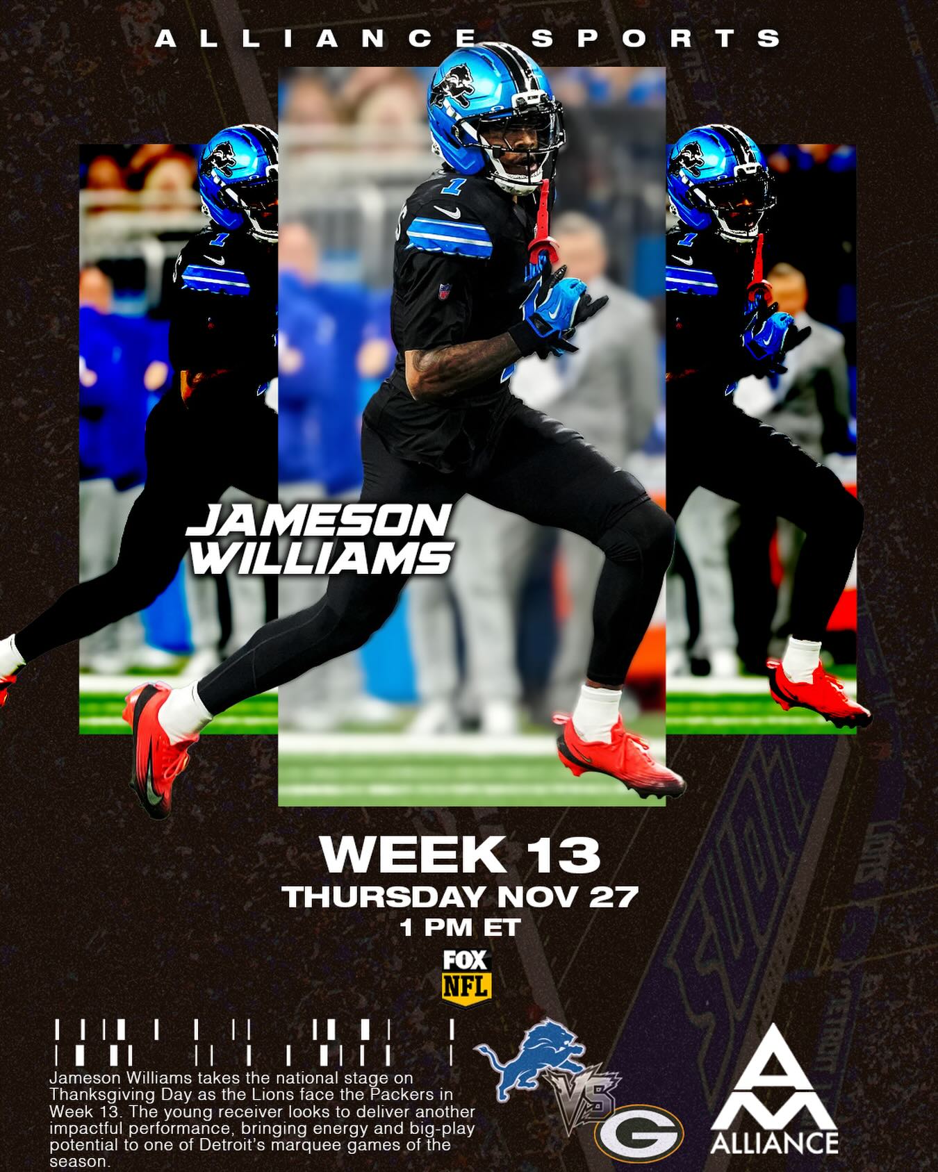 Holiday spotlight 🦃🔥 @bigsgjamo locked in for a Thanksgiving Day showdown in Week 13