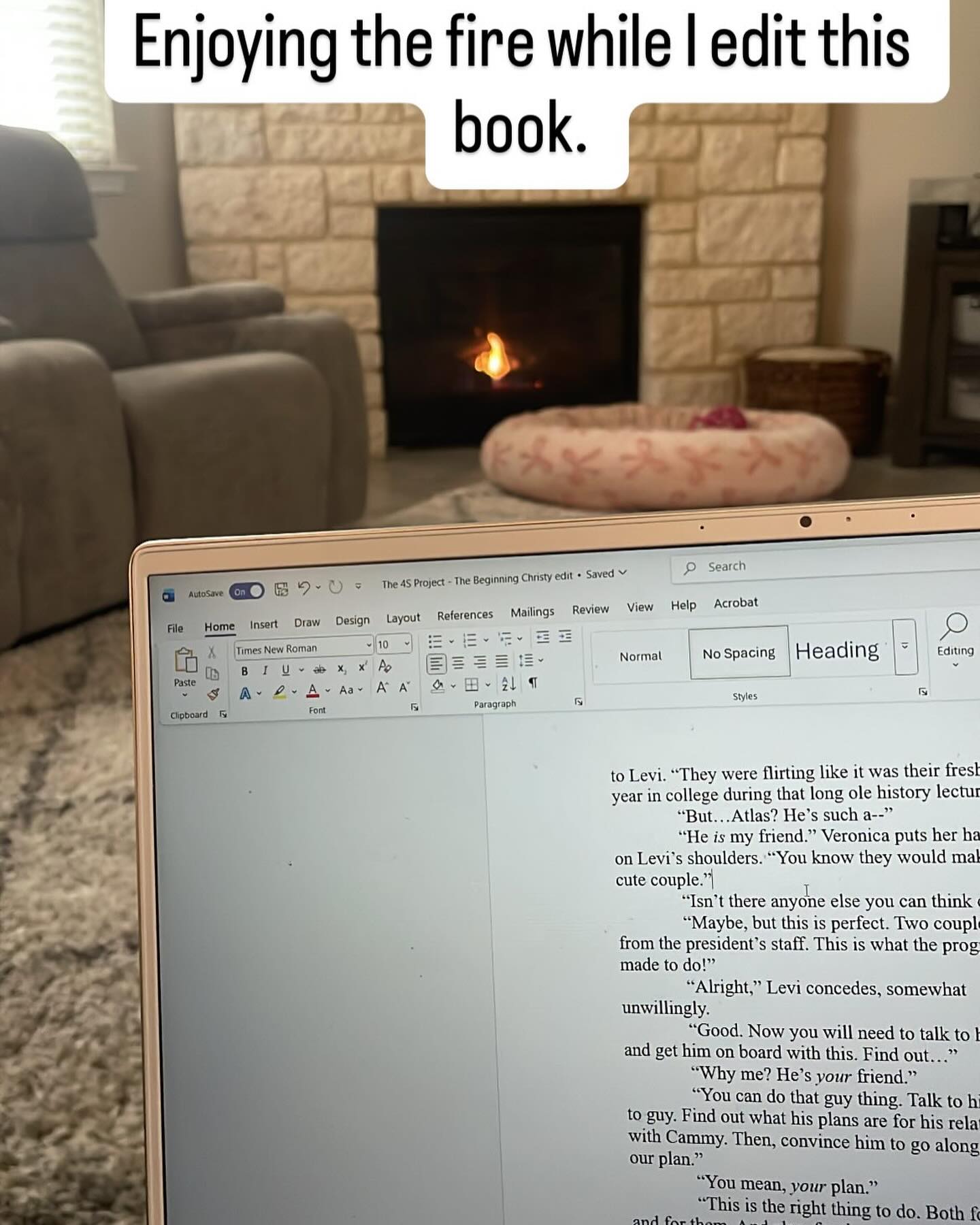 It’s cold here. Ok fine. It’s 40F. But still. That’s cold for me.
The fireplace is going. Editing is almost done. Another novel about to be released.
www.marshallarmstrong.com
Be on the look out for this book. The 4S Project: The Beginning.
It’s the prequel to the 7 book series I published. Want to know more? Be a part of my ARC team. Just DM and I’ll send the details.
#bellespalsypoetryguy
#writing
#author
#writersofinstagram
#authorsoninstagram
#fireplace
#editing