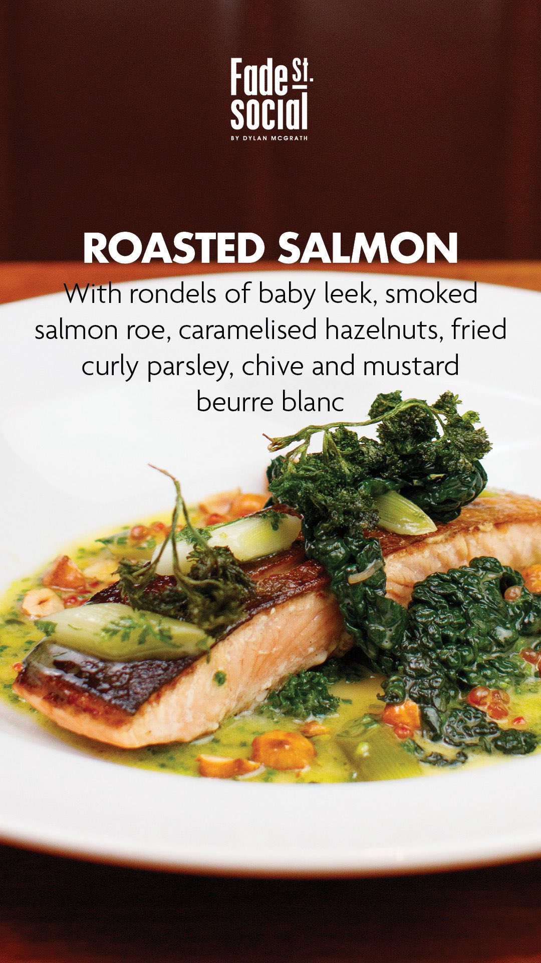 Keeping it simple, never complicated. Honest flavour always.🔥
Roasted salmon, baby leek rondels, smoked salmon roe, caramelised hazelnuts, fried curly parsley, and chive-mustard beurre blanc.
#fadestreetsocial #fadestreet #restaurant #dublin #dublinchristmas #discoverdublin #christmasindublin #winterflavours