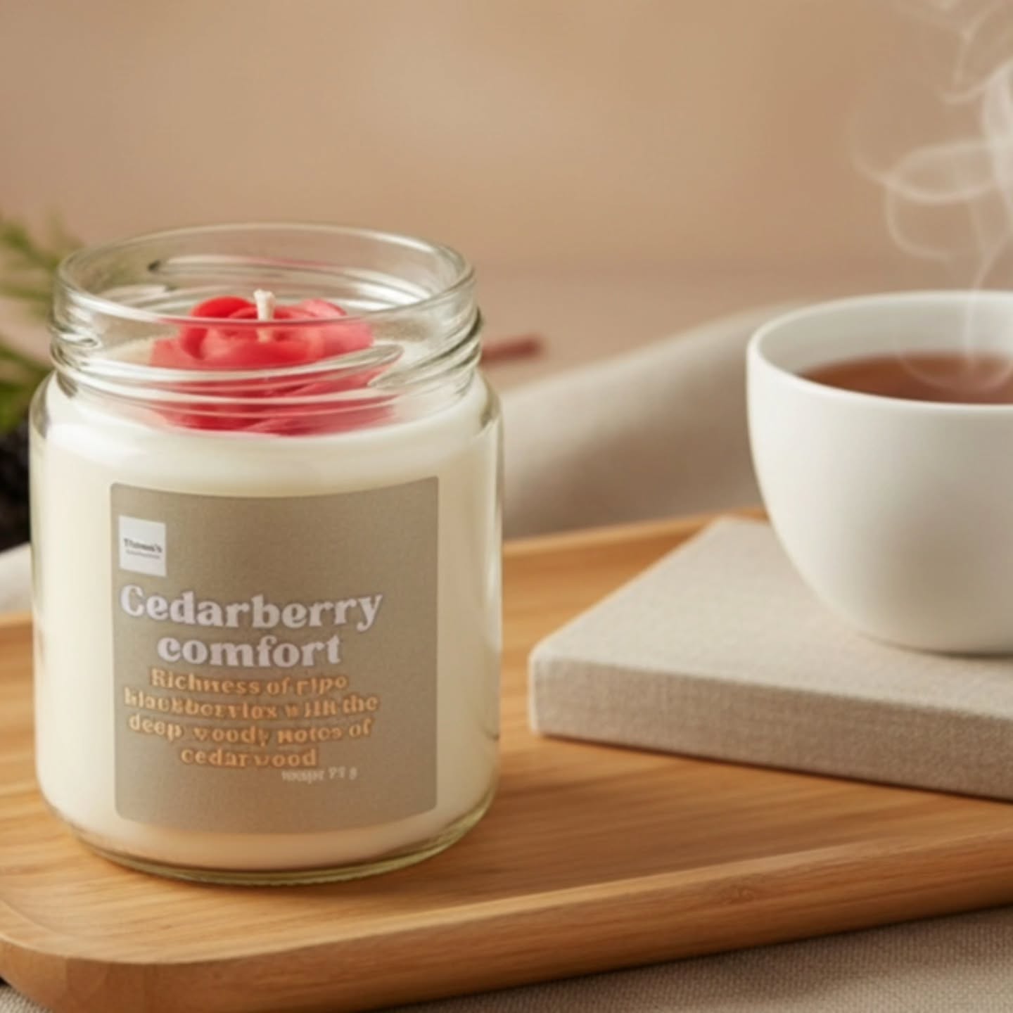 Cedarberry Comfort
This scent reminds me of walking through a forest and smelling sweet fruits from the tree and a earthy warm scents of cedar.