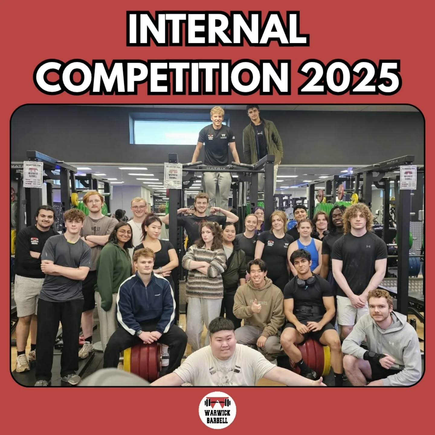 INTERNAL COMPETITION 2025
Yesterday we hosted our annual internal powerlifting competition and it turned out to be a great success. Many of our lifters had never competed before despite showing great strength on the platform, and more importantly having a lot of fun!
Mens podium:
🥇Devin Chhabra
🥈Feranmi Dere
🥉Ben Hutley
Women's podium:
🥇Maya Wingfield
🥈Bella Brassett
🥉Joanne Yoon
Many thanks to all the volunteers, lifters, and spectators who helped to make the day special!
