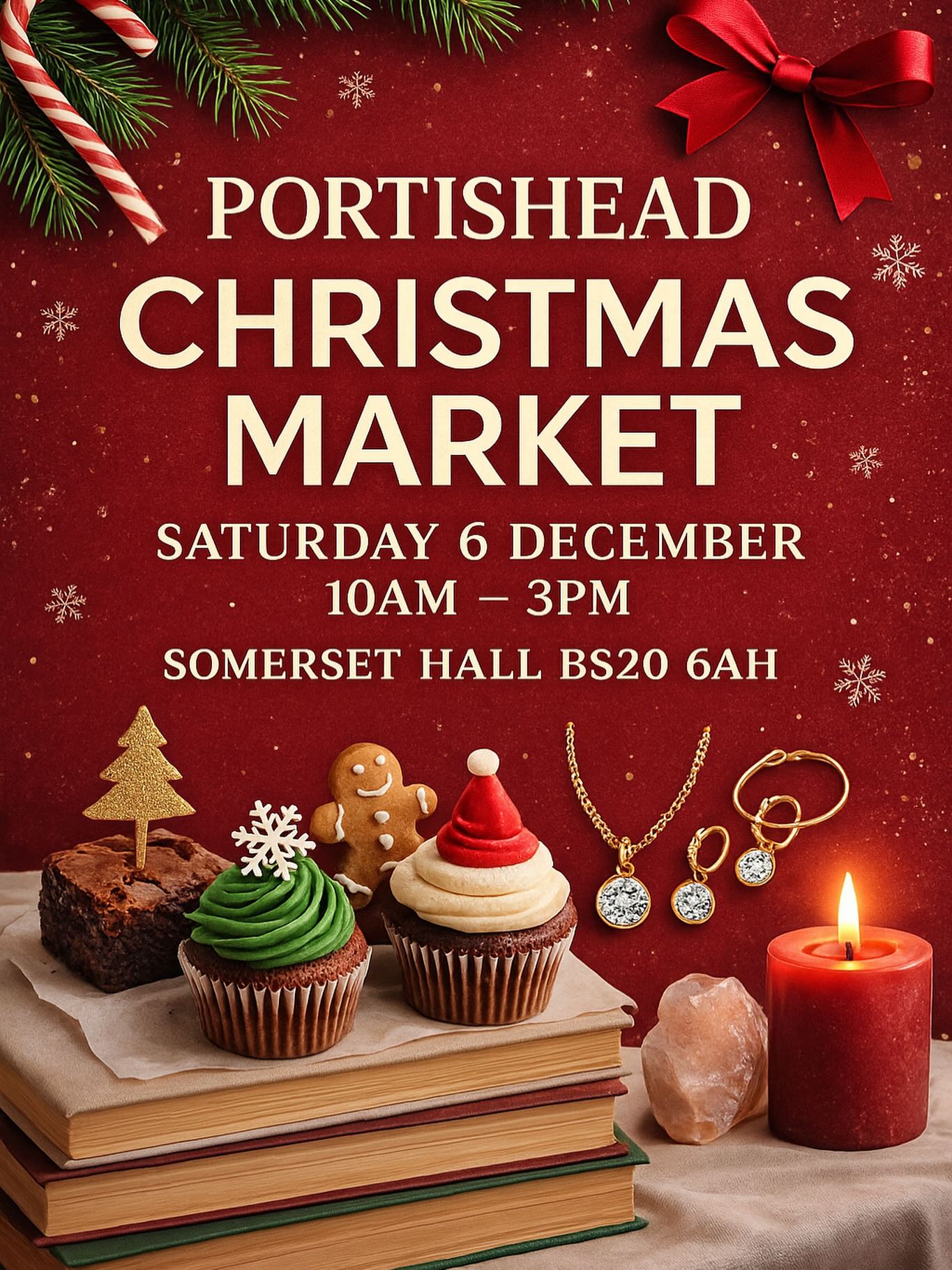 🎄✨ Our last event of the year is tomorrow! ✨🎄
Join us at the Portishead Christmas Market at Somerset Hall, 10–3pm.
We’ve got over 30 amazing stalls—the perfect chance to support your local small businesses and start your festive shopping! 🎁💛
☕ Tea & coffee for just £1!
And of course…
🍫 Delicious brownies from Bryony Bakes
🧁 Beautiful cupcakes from Get Frosted
Perfect treats to enjoy with your cuppa!
Come get into the Christmas spirit, browse, shop, and support local. We can’t wait to see you there! 🎅✨
#PortisheadChristmasMarket #SupportLocal #ShopSmall #SomersetHall #CommunityEvent #FestiveSeason #BuyLocal #NorthSomerset #ChristmasShopping #BryonyBakes #GetFrosted