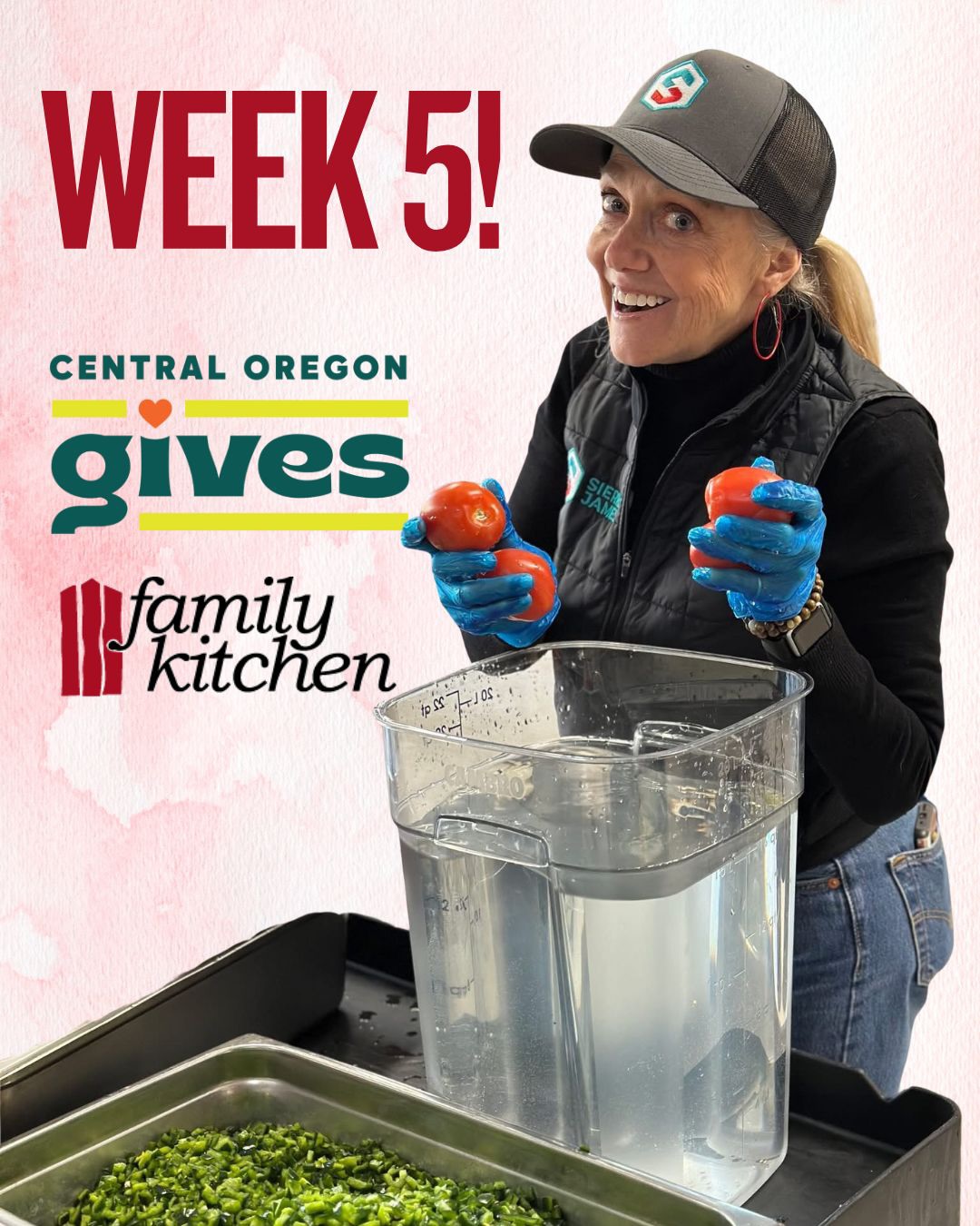 It’s Week 5 already!
As of this writing, we’ve raised $4,108 of our $10,000 goal. Can you help us break the halfway mark today?
Your donations go directly to providing free, nutritious meals to anyone in our community who needs one. We’re so grateful for your support!
P.S. Don’t forget that everyone who donates $25 or more receives awesome prizes + raffle entries! Check the second slide for more details.
