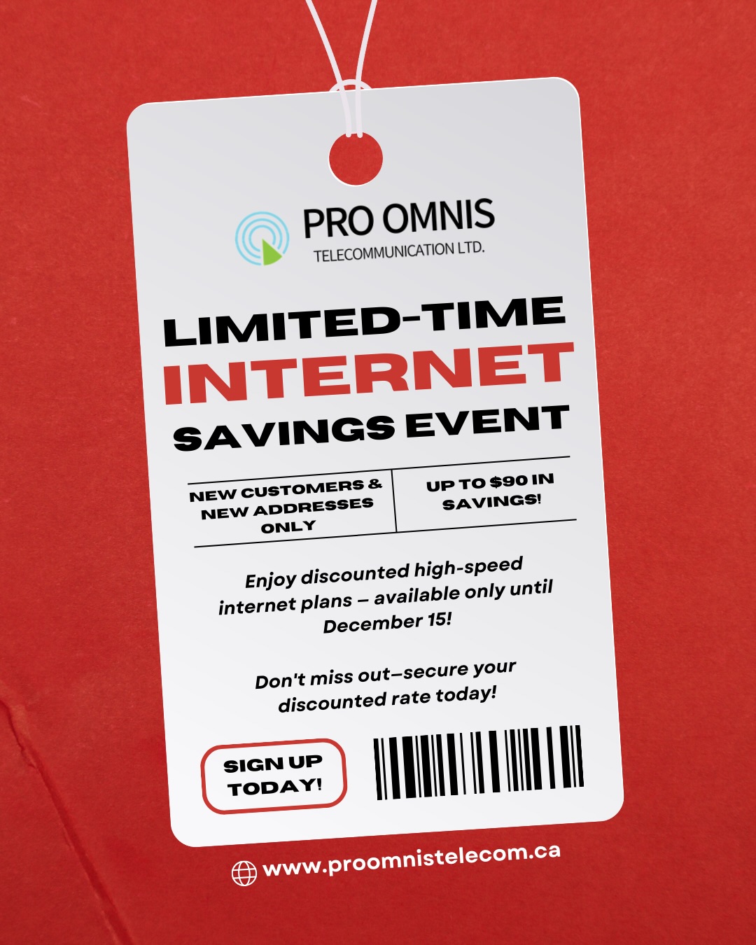 ✨ Year-End Internet Savings Event — Limited Time Only! ✨
Upgrade your home internet with Pro Omnis and enjoy exclusive discounted rates available until December 10.
🔥 1-Year Contract (3-Month Discount)
• 25Mbps – $27 (then $40)
• 75Mbps – $40 (then $51)
• 250Mbps – $55 (then $67)
• 750Mbps – $66 (then $77)
🔥 2-Year Contract (6-Month Discount)
• 25Mbps – $25 (then $40)
• 75Mbps – $38 (then $51)
• 250Mbps – $53 (then $67)
• 750Mbps – $64 (then $77)
✔️ No installation or registration fee
✔️ Price guaranteed after contract term
✔️ Korean & English customer support
📅 Offer valid until December 15, 2025
Don‘t miss out—secure your discounted rate today!
📍 Room B, 219-4501 North Rd, Burnaby, BC
🌐 www.proomnistelecom.ca
📞 604-638-8777
#ProOmnis #InternetPromo #HighSpeedInternet #BurnabyBC #InternetDeals #TelecomCanada #CanadaInternet #KoreanService #WiFiPlans #InternetSavings